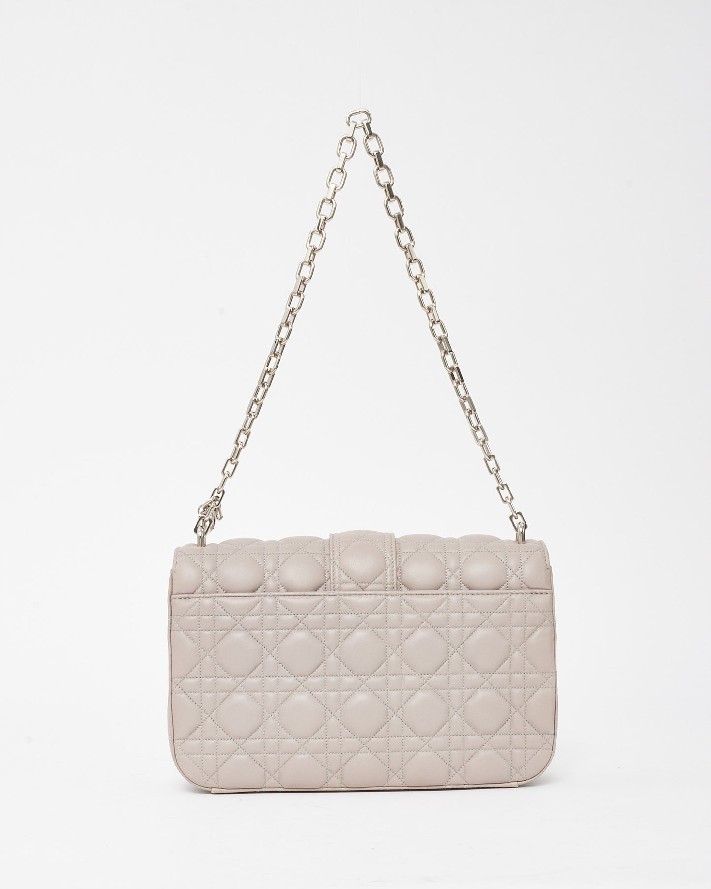 Dior Grey Lambskin Cannage Leather Medium Miss Dior Flap Chain Shoulder Bag