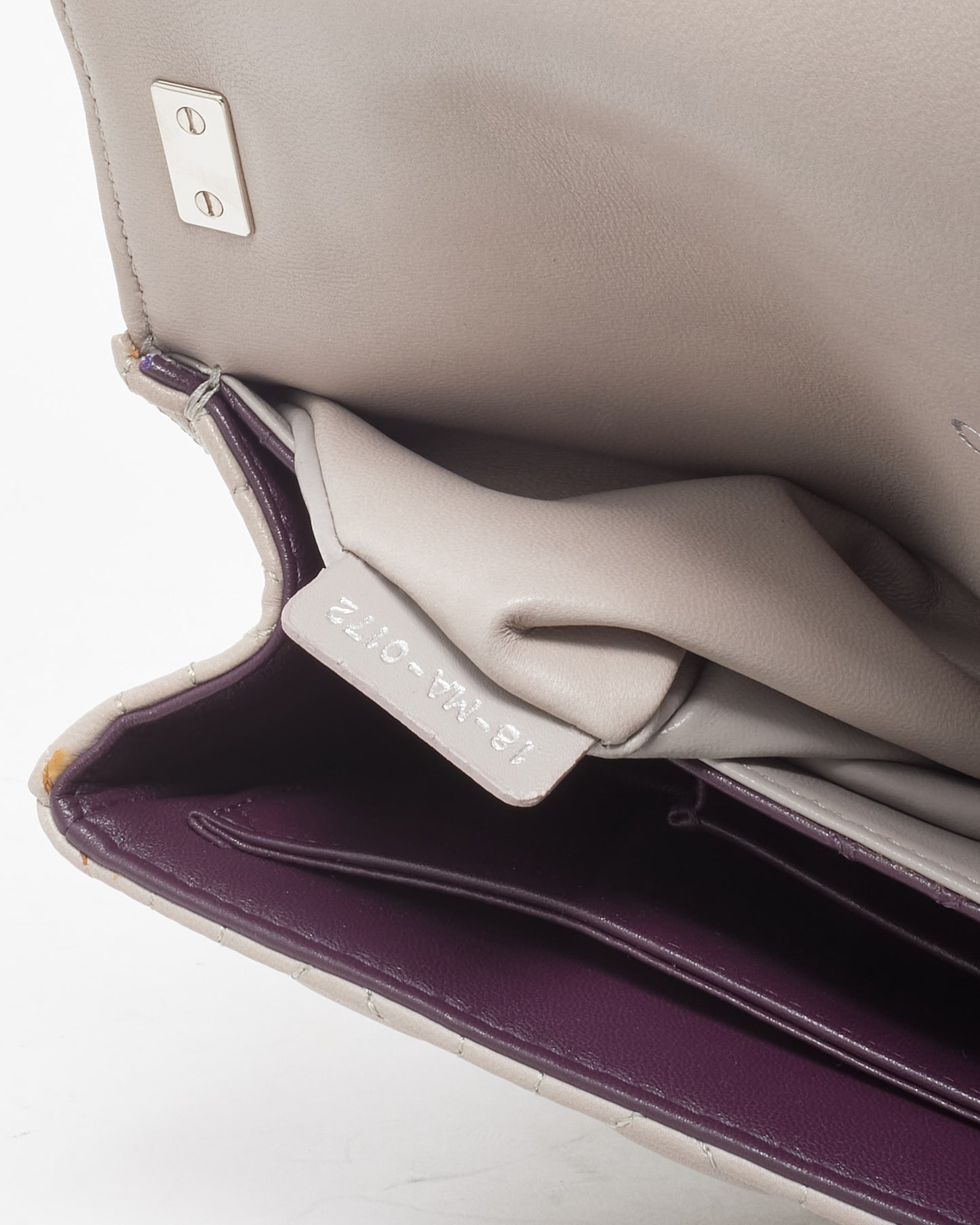 Dior Grey Lambskin Cannage Leather Medium Miss Dior Flap Chain Shoulder Bag