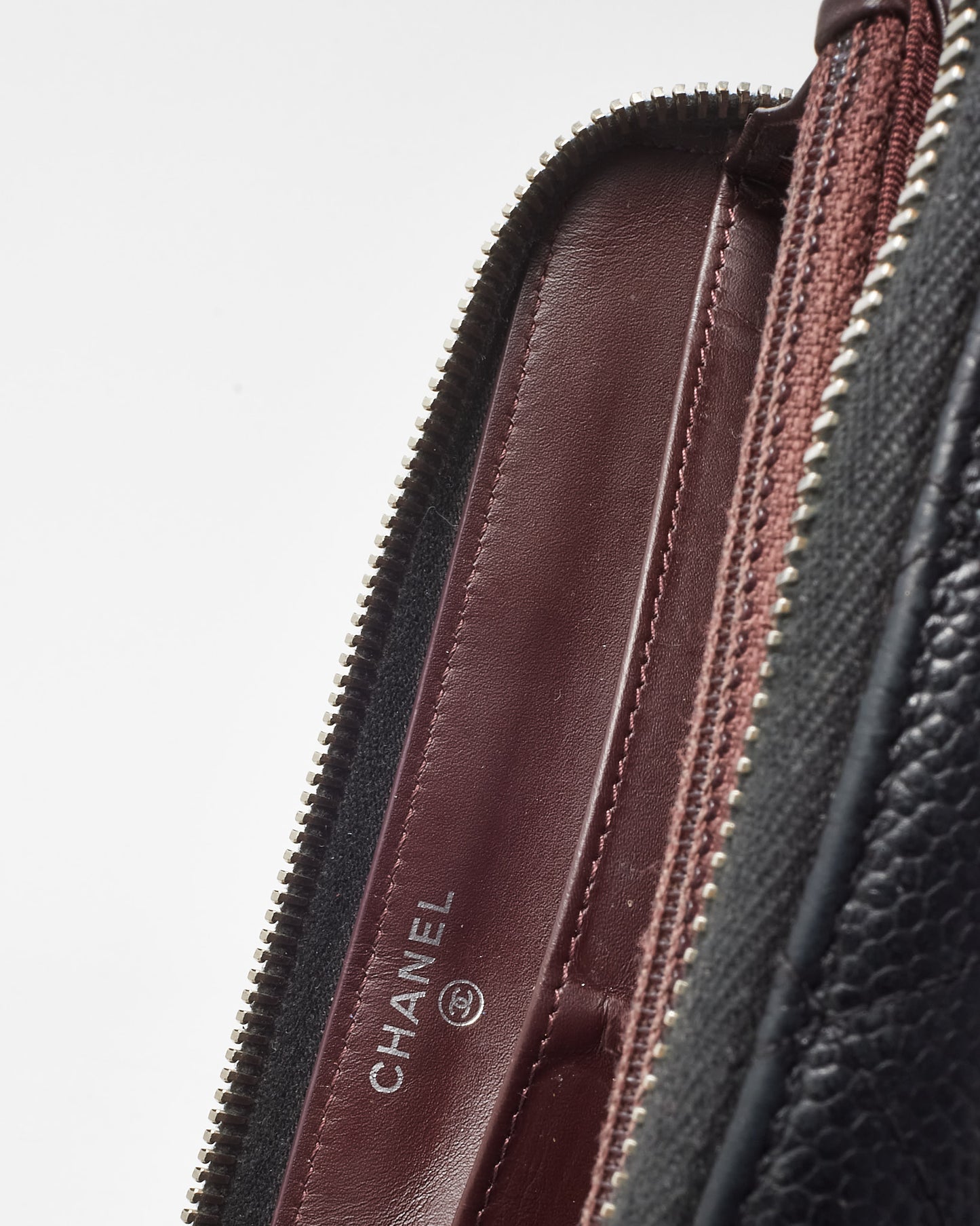 Chanel Black Caviar Leather Zippy Wallet SHW