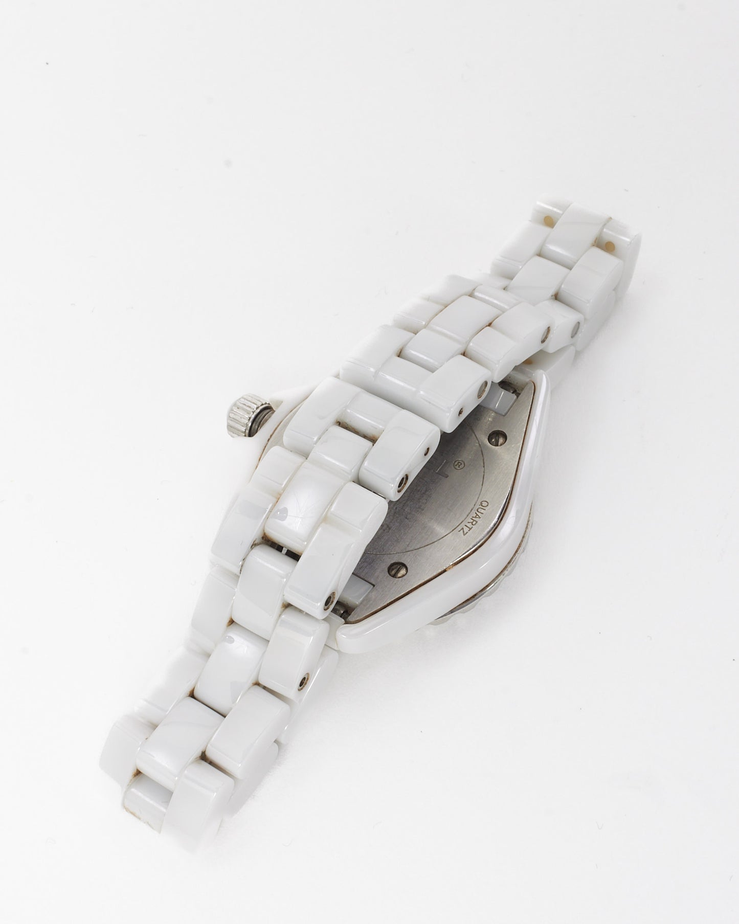 Chanel White Ceramic Diamond Indicators J12 Watch 33mm