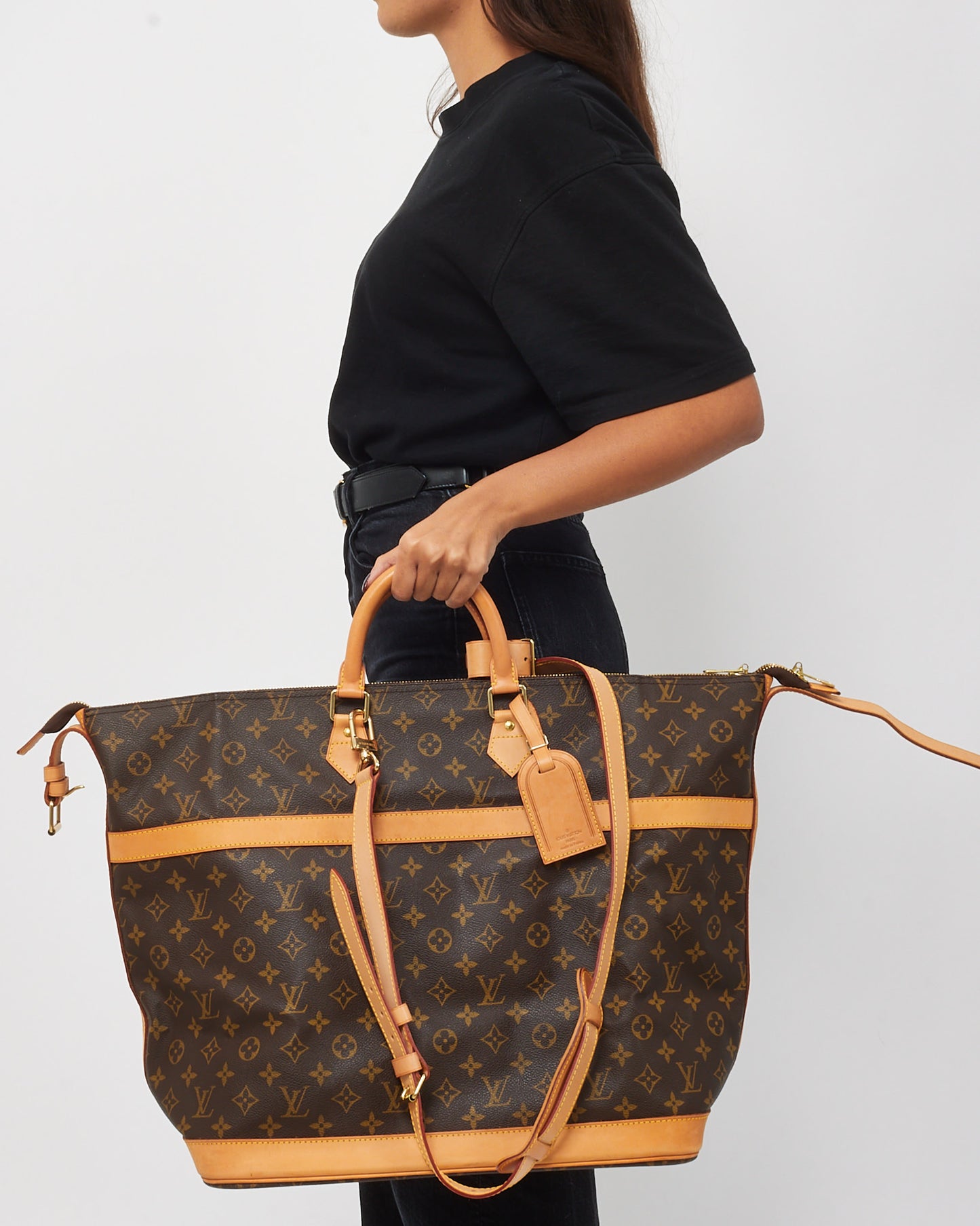 Louis Vuitton Monogram Canvas Cruiser 45 Weekend Top Handle Bag with Strap