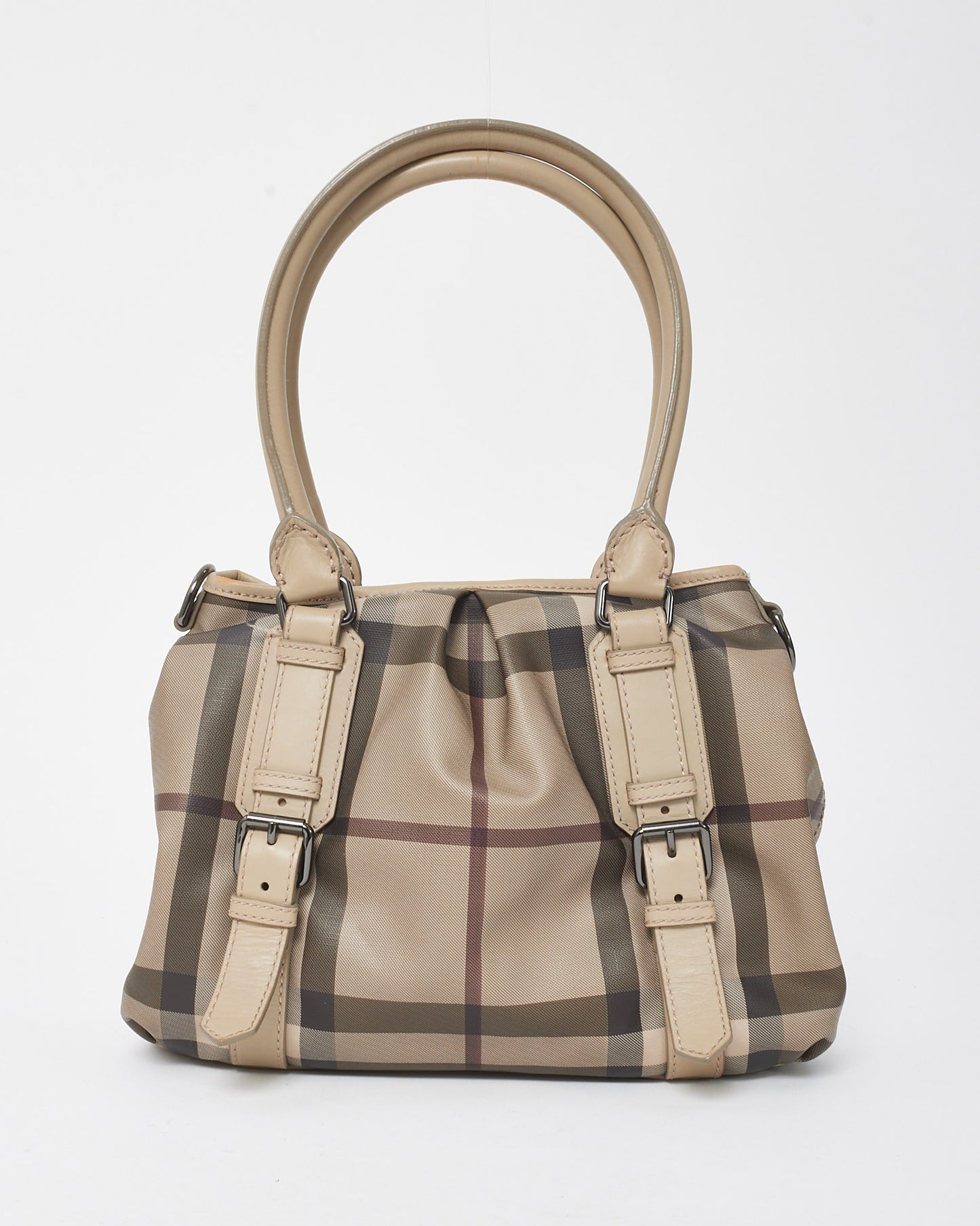 Burberry Grey Smoked Check Coated Canvas Small Northfield Tote Bag with NO STRAP