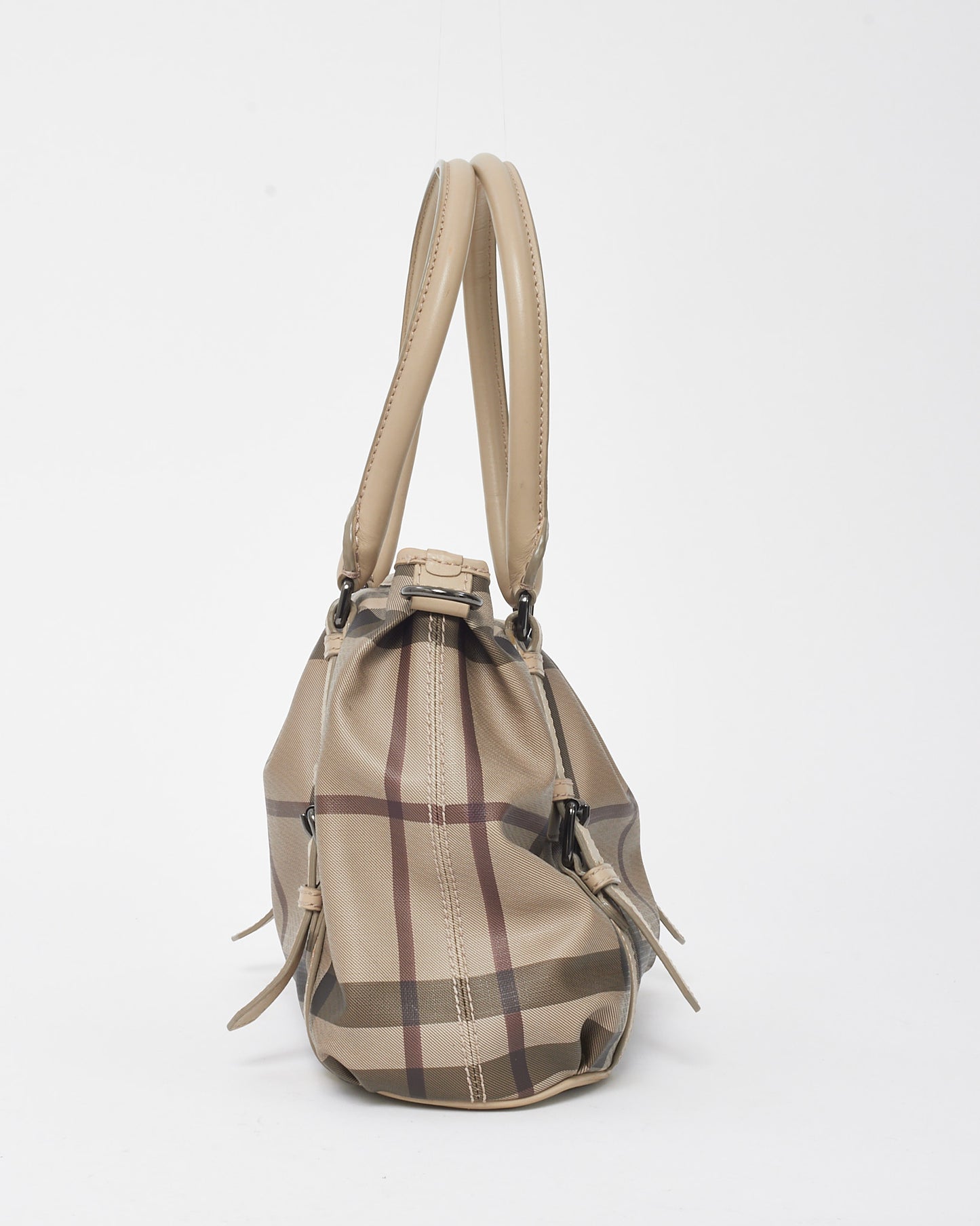 Burberry Grey Smoked Check Coated Canvas Small Northfield Tote Bag with NO STRAP