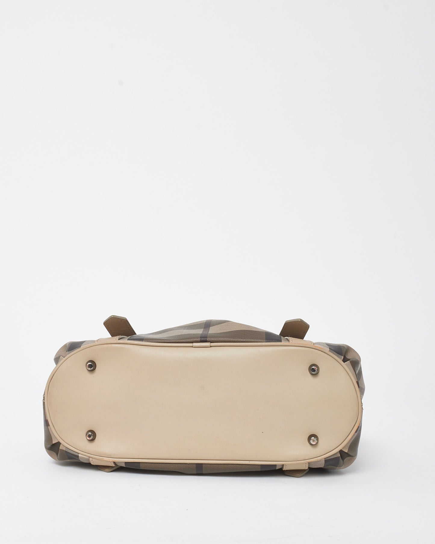 Burberry Grey Smoked Check Coated Canvas Small Northfield Tote Bag with NO STRAP