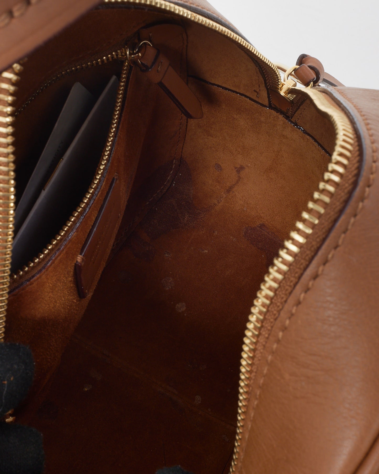 Jimmy Choo Tan Leather Small Varenne Bowling Bag