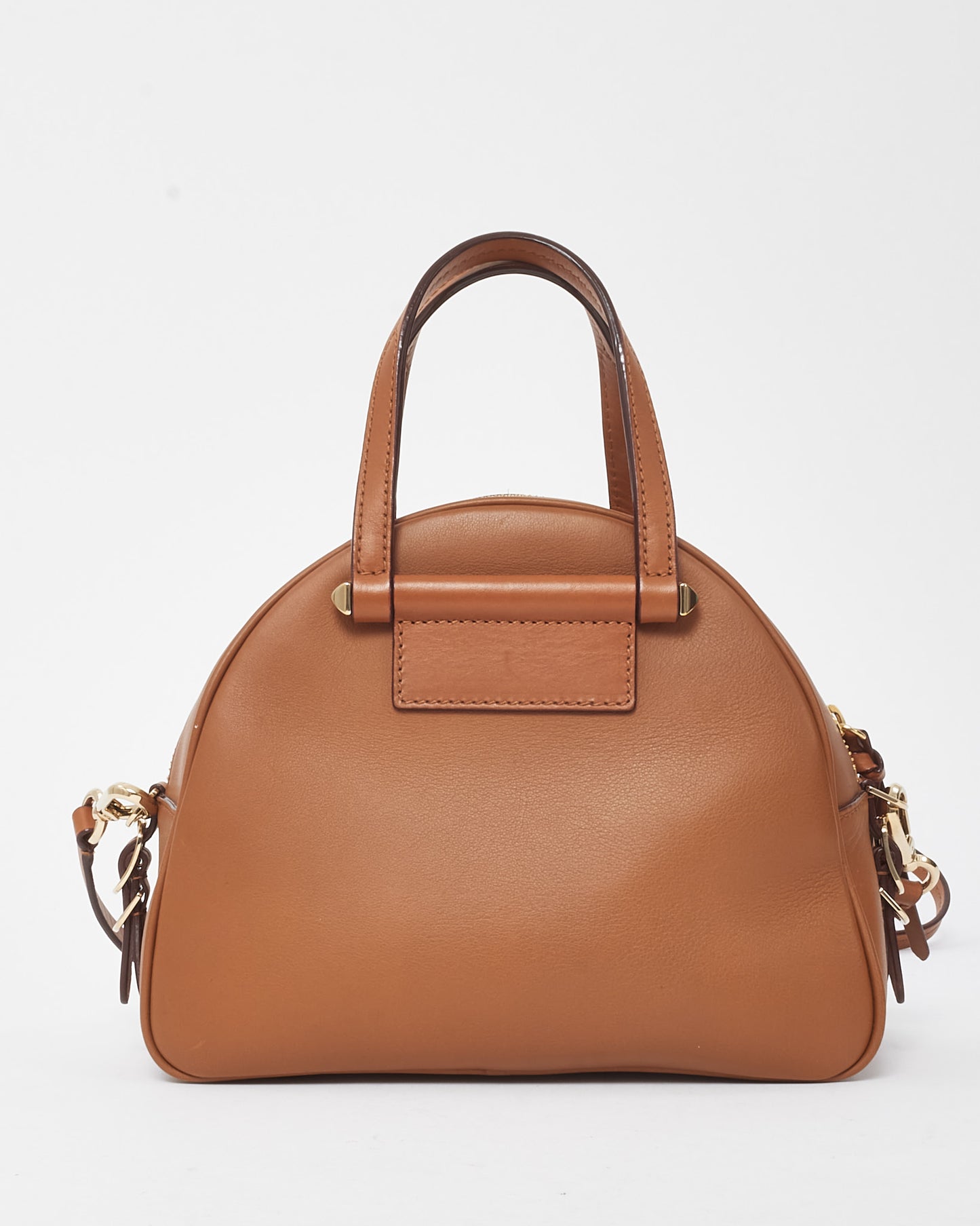 Jimmy Choo Tan Leather Small Varenne Bowling Bag