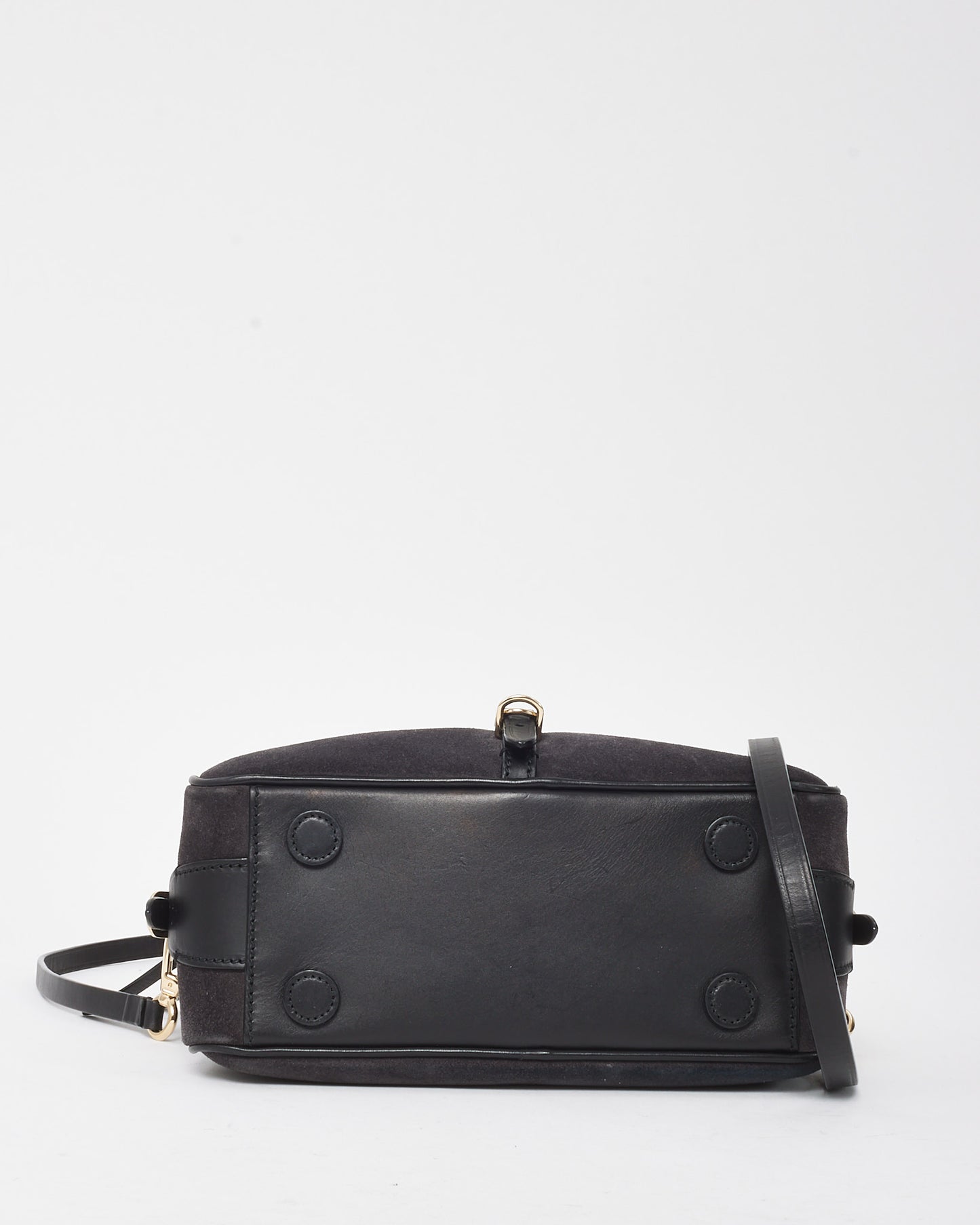 Jimmy Choo Grey (Dust Black) Suede Small Varenne Bowling Bag