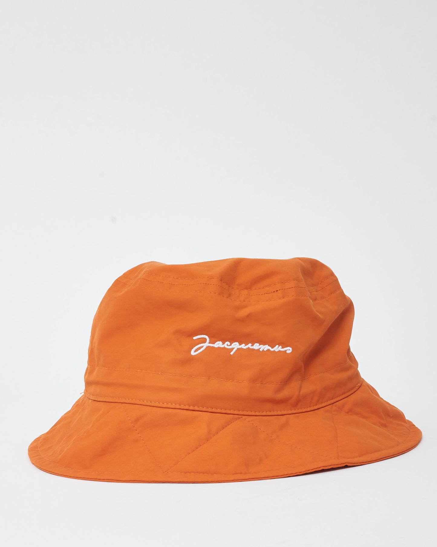 Jacquemus Orange Canvas Logo Le Bob Picchu Bucket Hat - 56/S