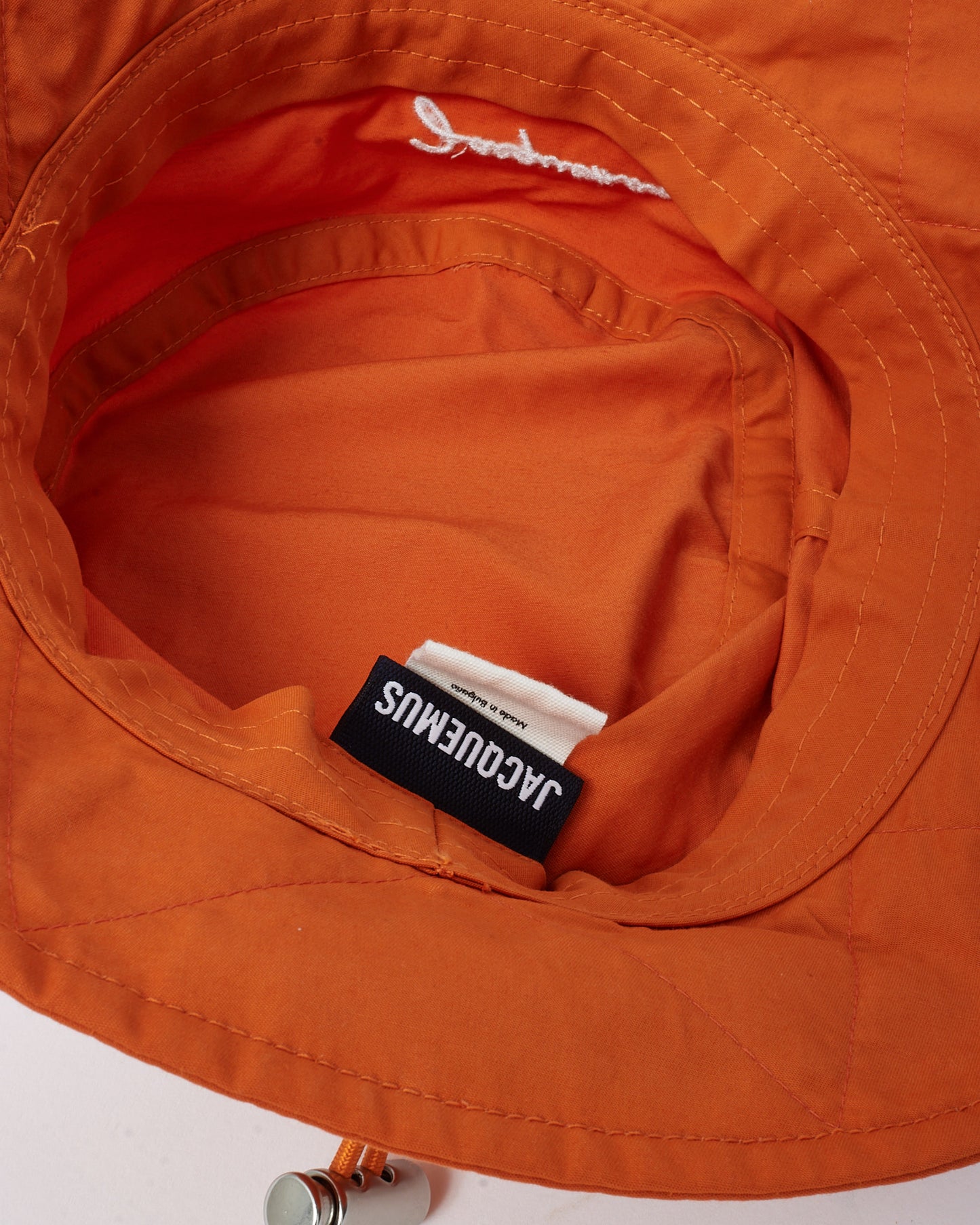 Jacquemus Orange Canvas Logo Le Bob Picchu Bucket Hat - 56/S