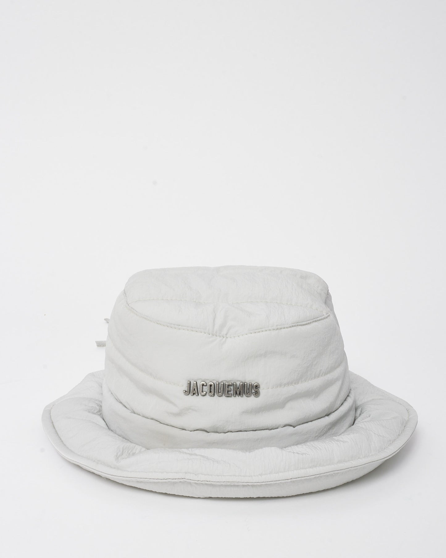 Jacquemus Light Grey Nylon Logo Le Bob Doudoune Bucket Hat