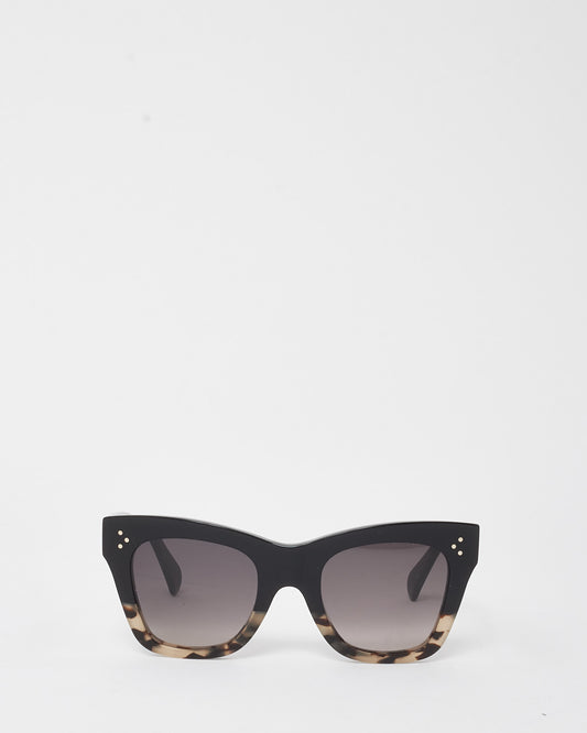 Celine Black and Grey Tortoise CL4004IN Oversize Cat Eye Sunglasses