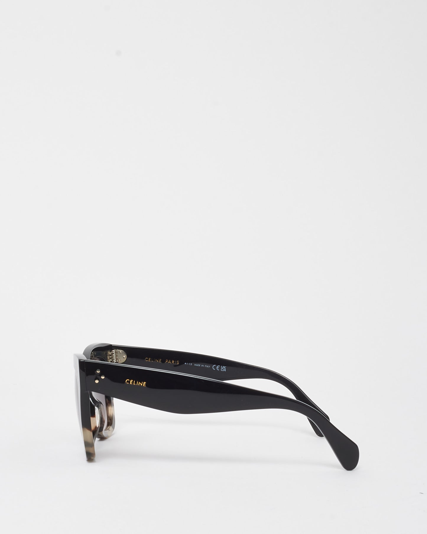 Celine Black and Grey Tortoise CL4004IN Oversize Cat Eye Sunglasses