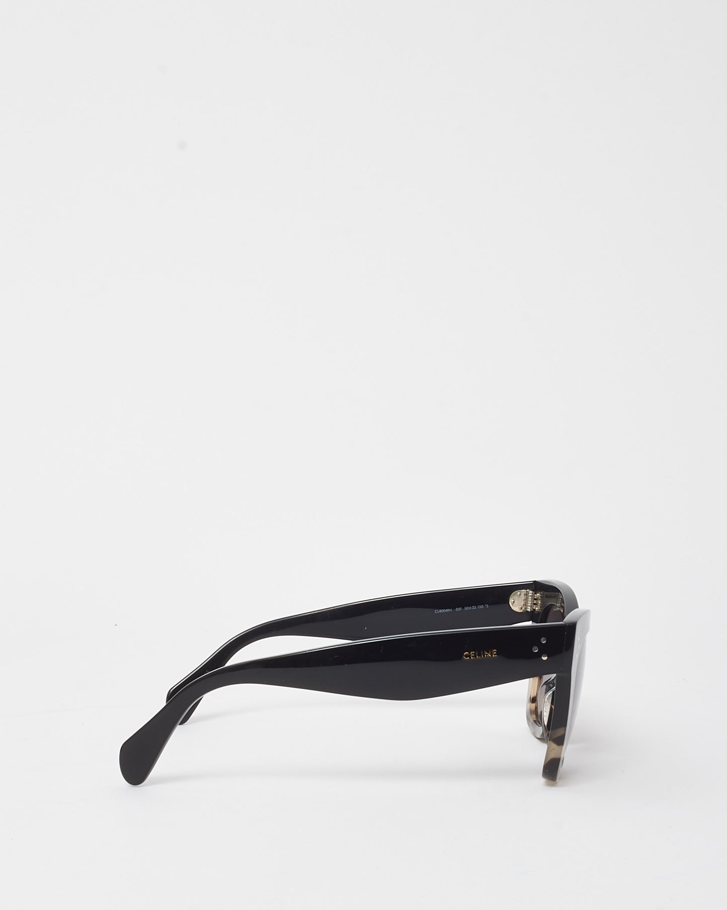 Celine Black and Grey Tortoise CL4004IN Oversize Cat Eye Sunglasses