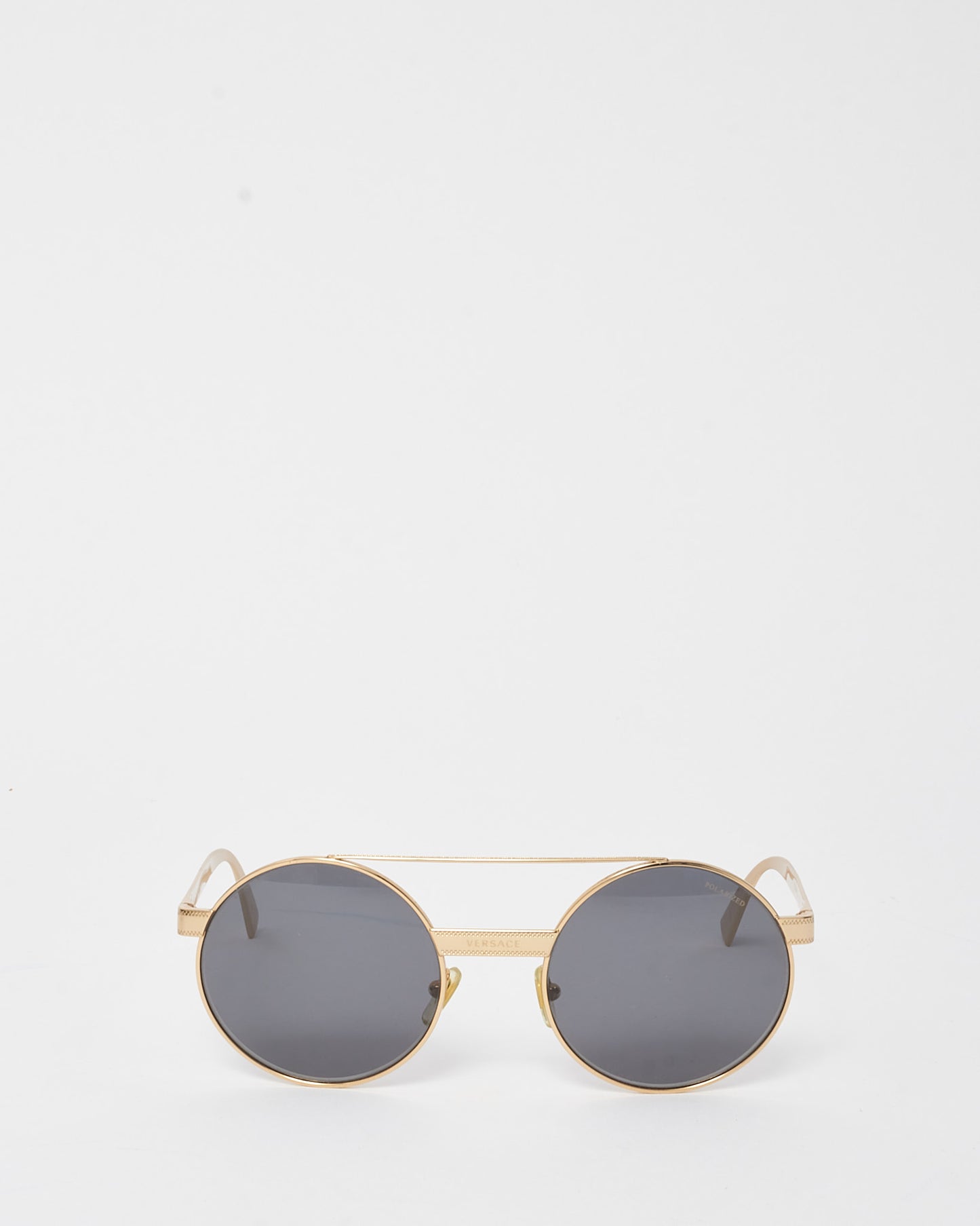 Versace Gold MOD2210 Round Aviator Sunglasses