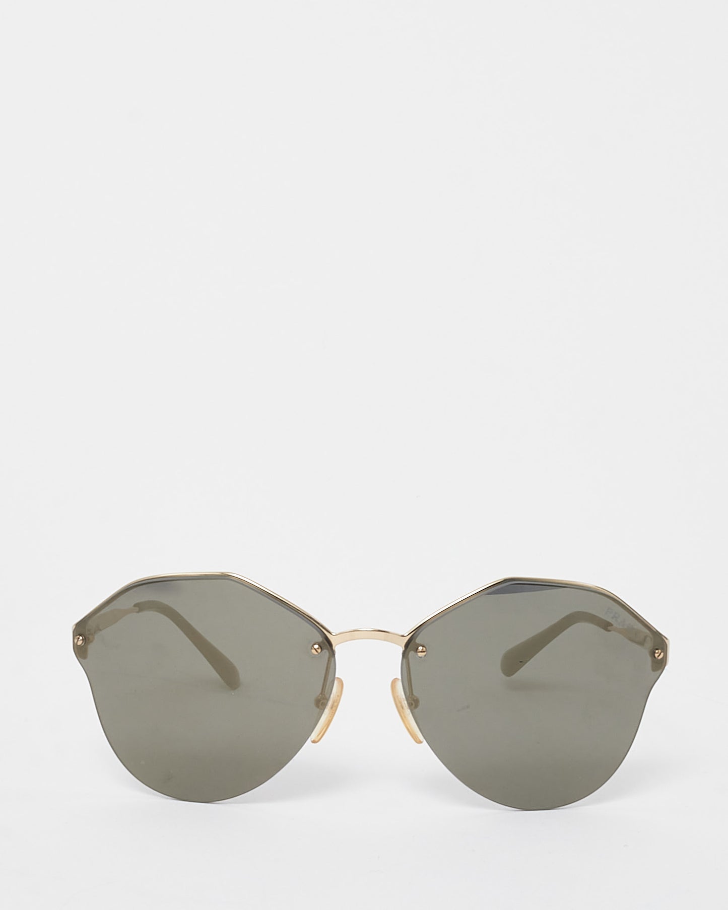 Prada Gold Mirrored SPR64T Oversized Sunglasses