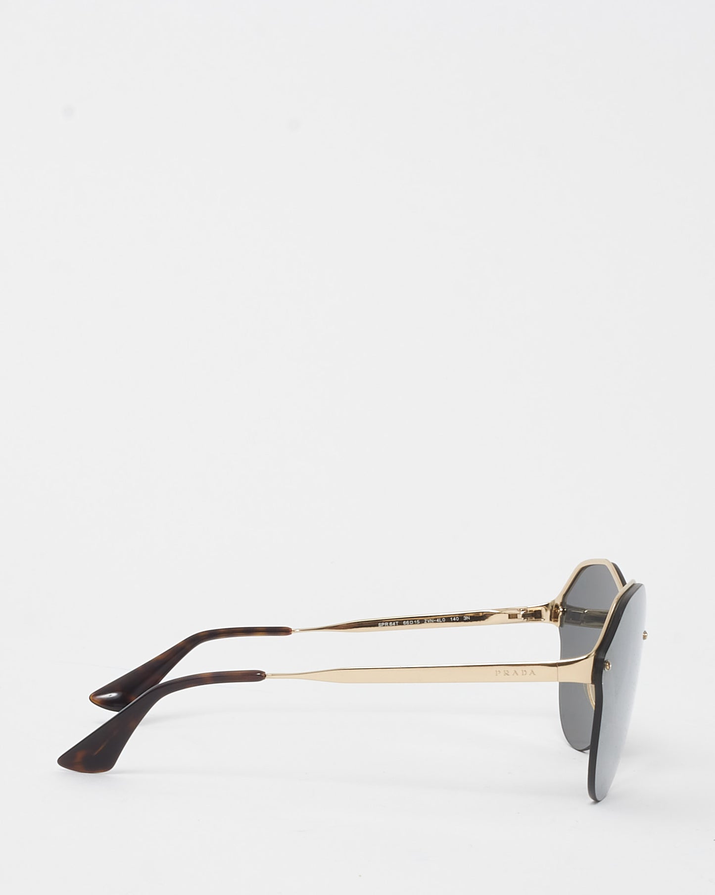 Prada Gold Mirrored SPR64T Oversized Sunglasses