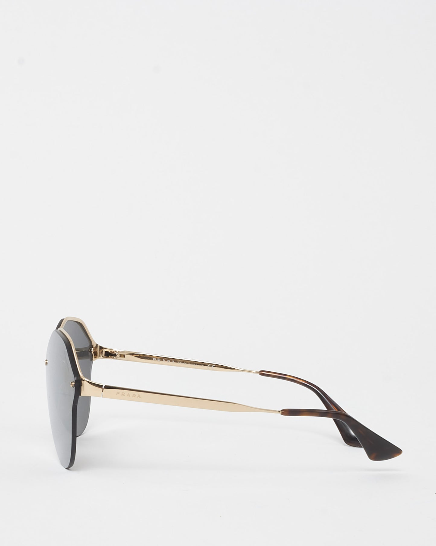 Prada Gold Mirrored SPR64T Oversized Sunglasses