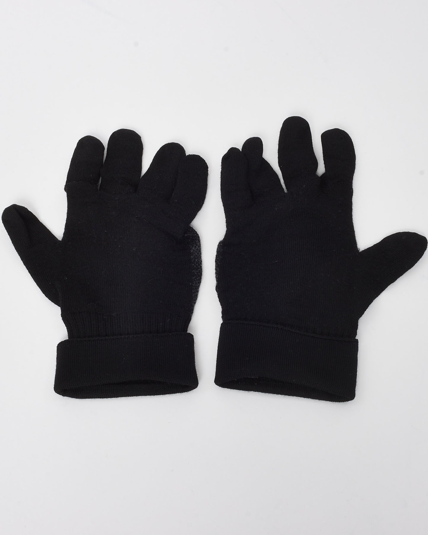 Louis Vuitton Black and Grey Damier Wool Scarf and Gloves Set