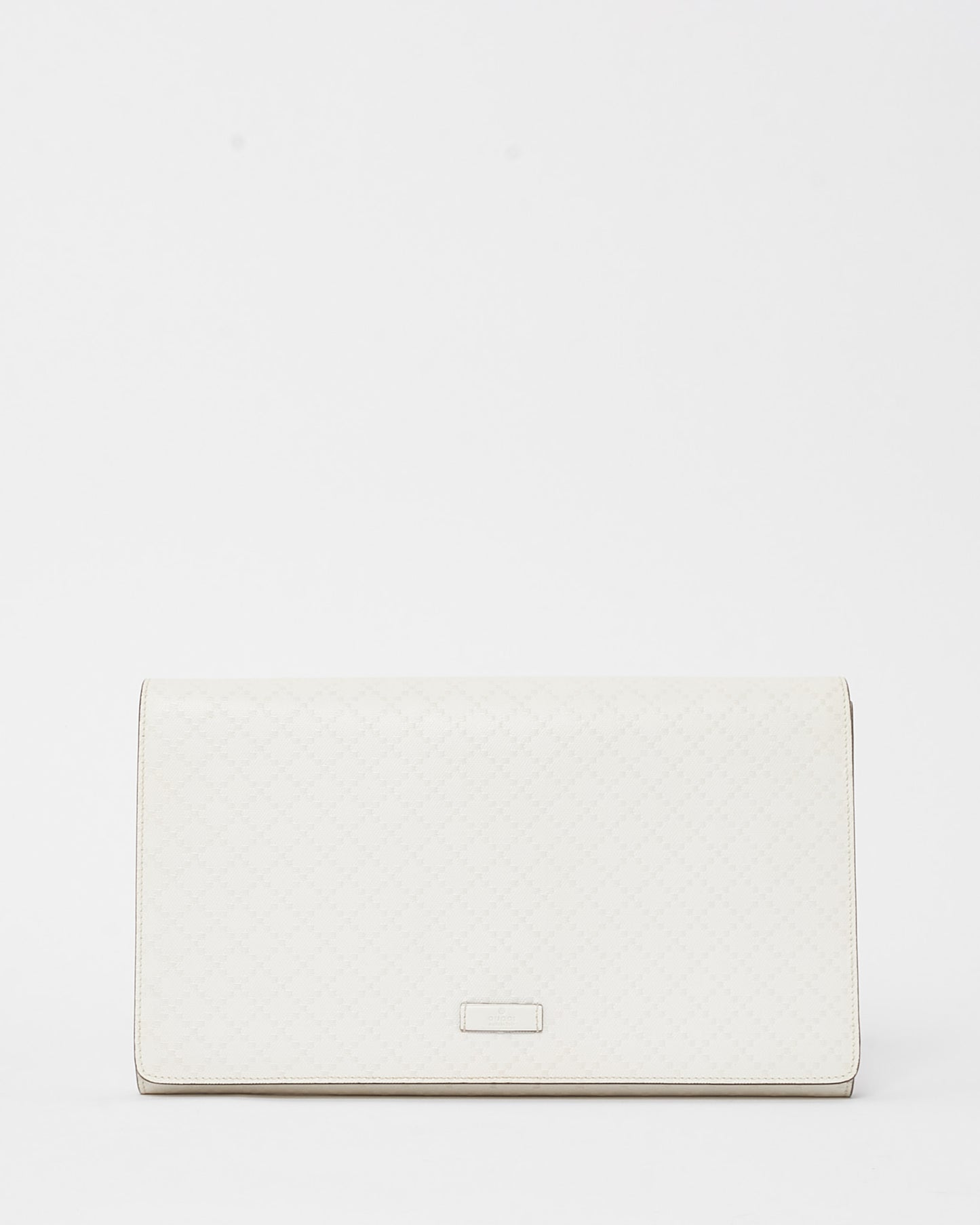 Gucci White Hilary Lux Bright Diamante Coated Canvas Clutch