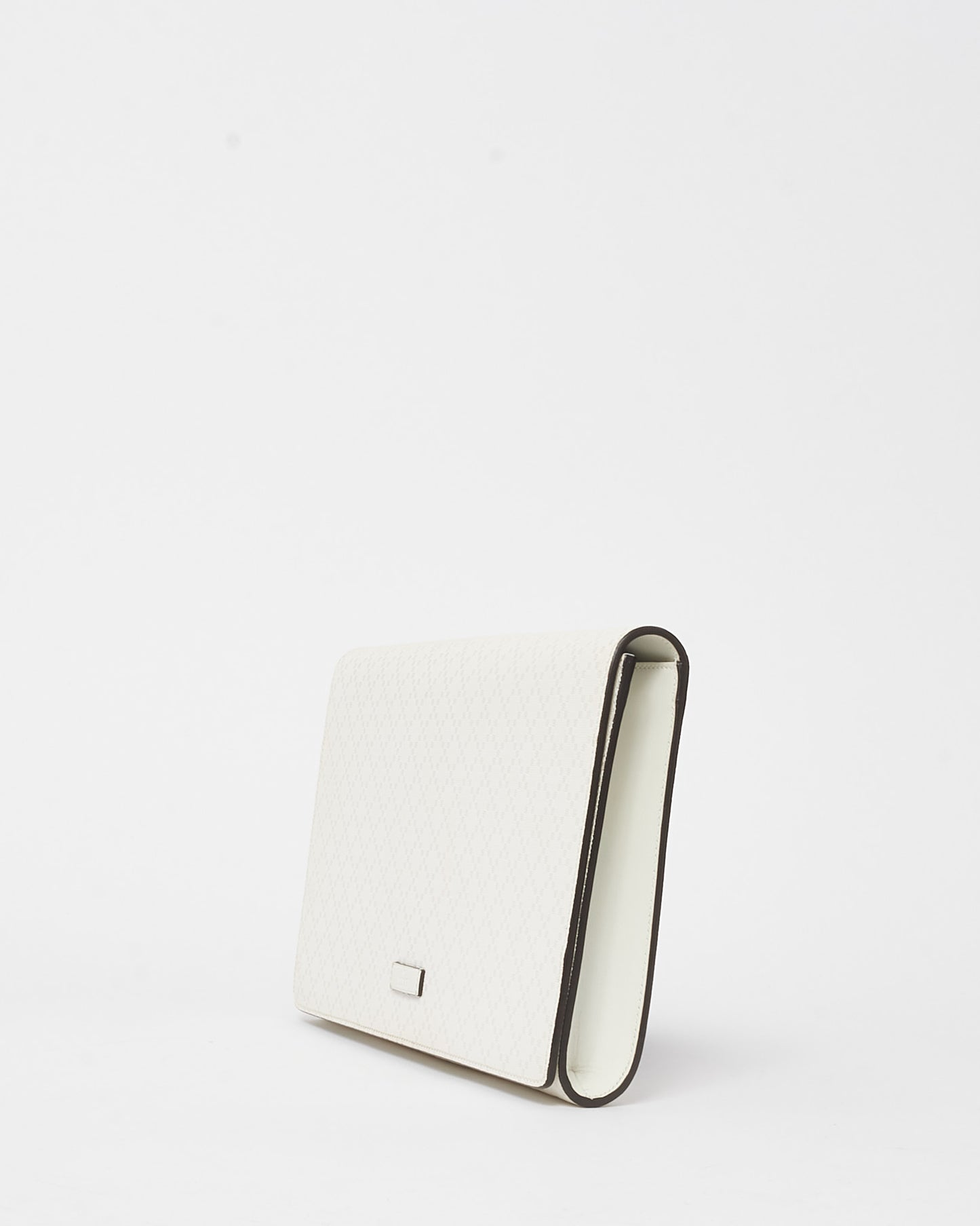 Gucci White Hilary Lux Bright Diamante Coated Canvas Clutch