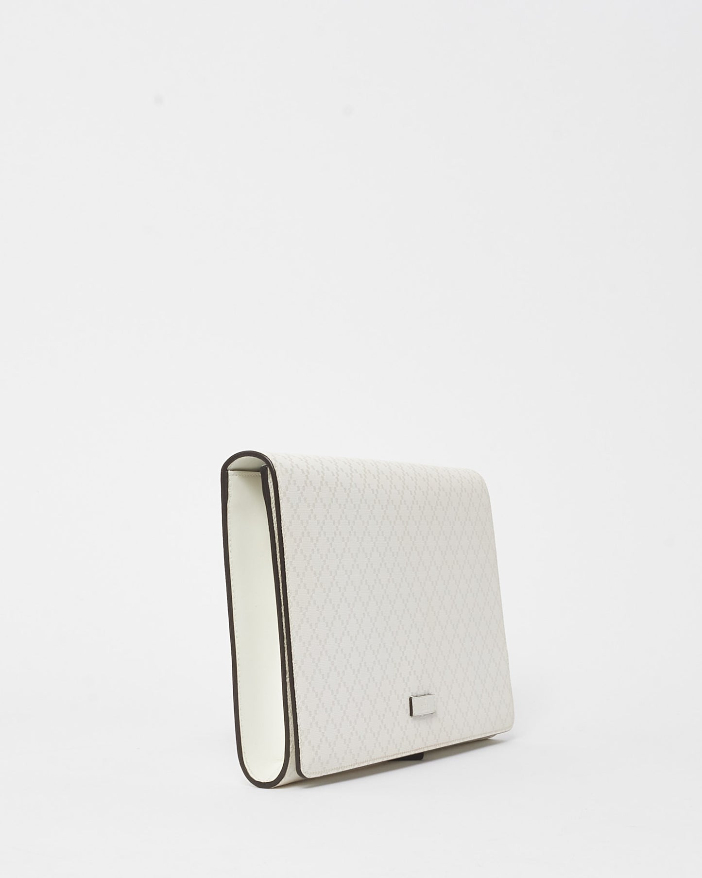 Gucci White Hilary Lux Bright Diamante Coated Canvas Clutch