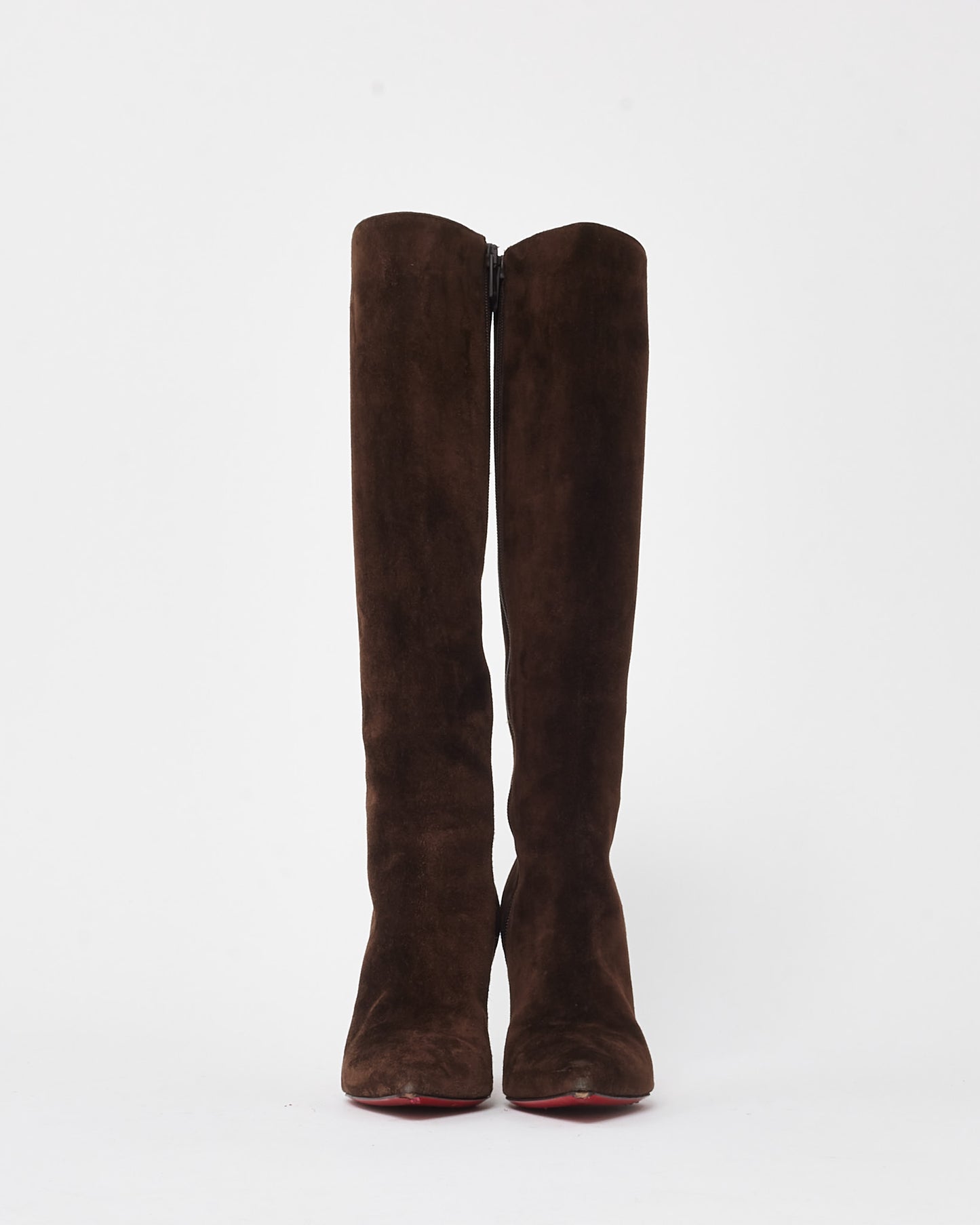 Christian Louboutin Brown Suede Kate 85mm Knee-High Boots - 36