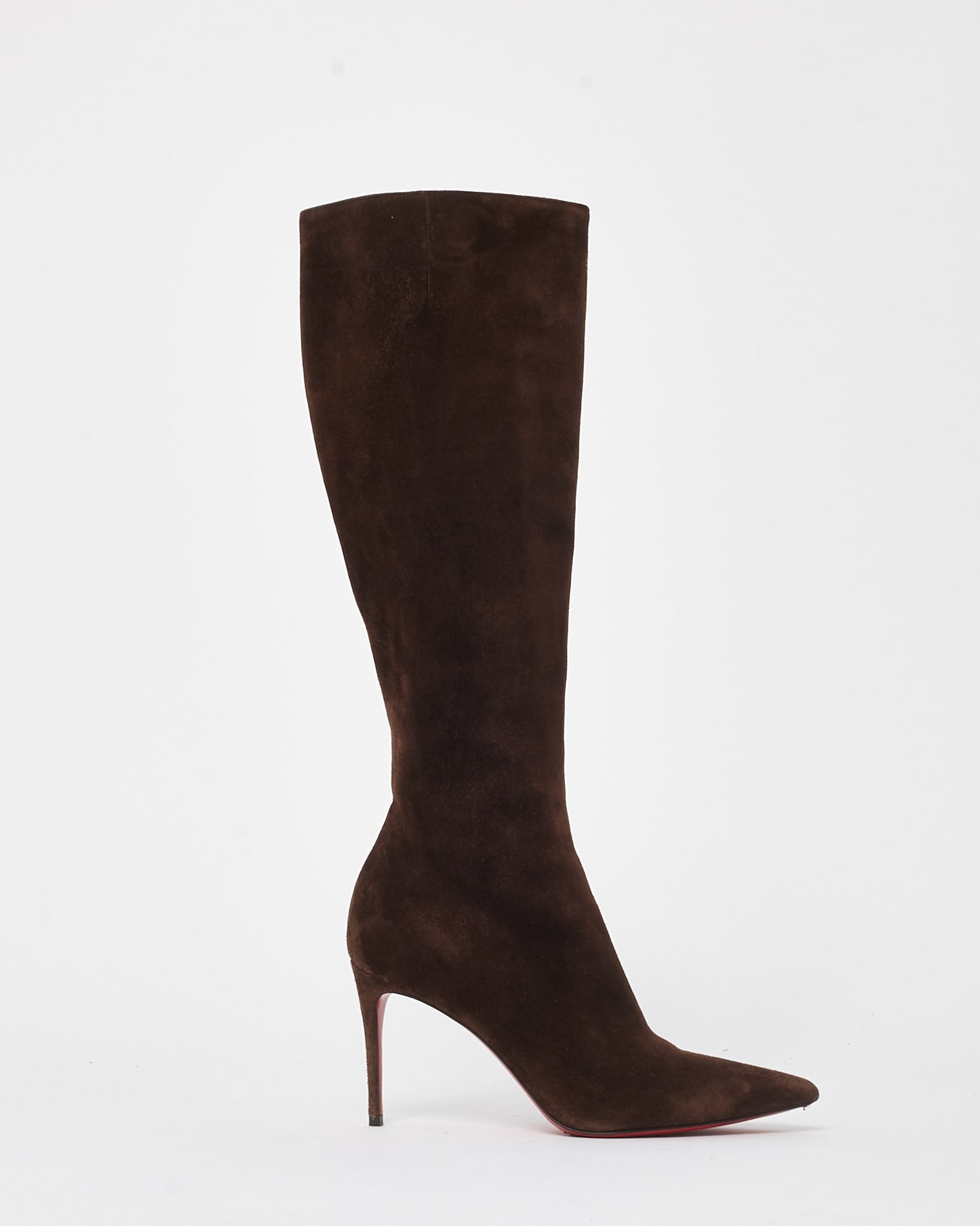 Christian Louboutin Brown Suede Kate 85mm Knee-High Boots - 36