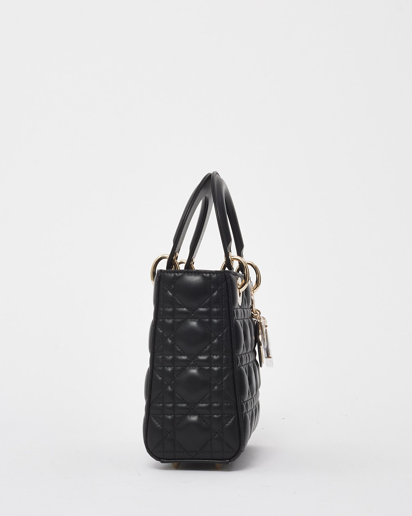 Dior Black Cannage Lambskin Leather My ABCDior Small Lady Dior Bag GHW