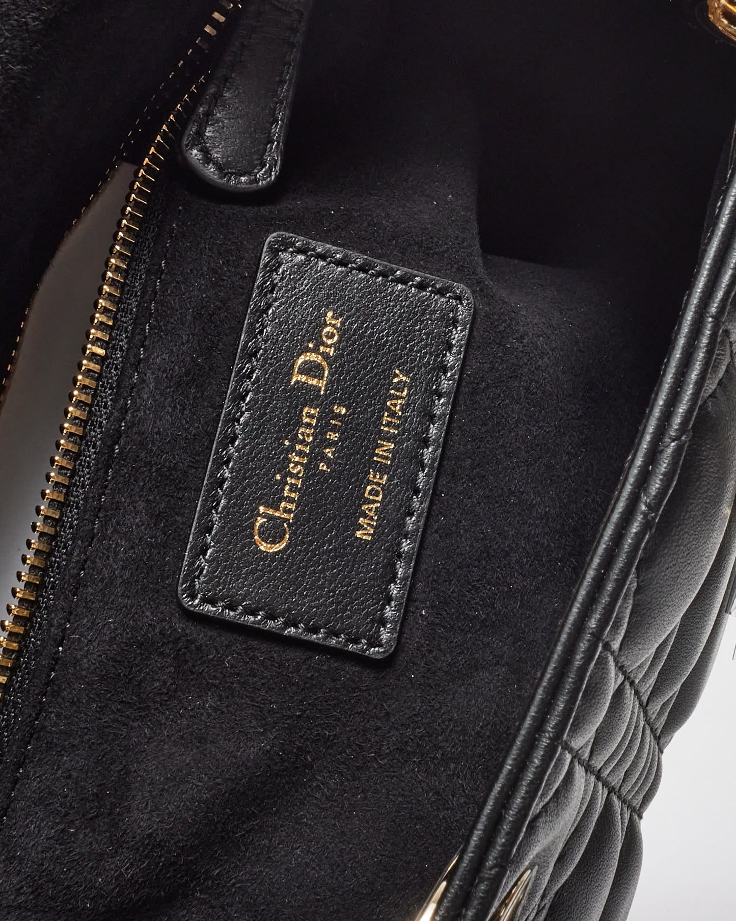 Dior Black Cannage Lambskin Leather My ABCDior Small Lady Dior Bag GHW