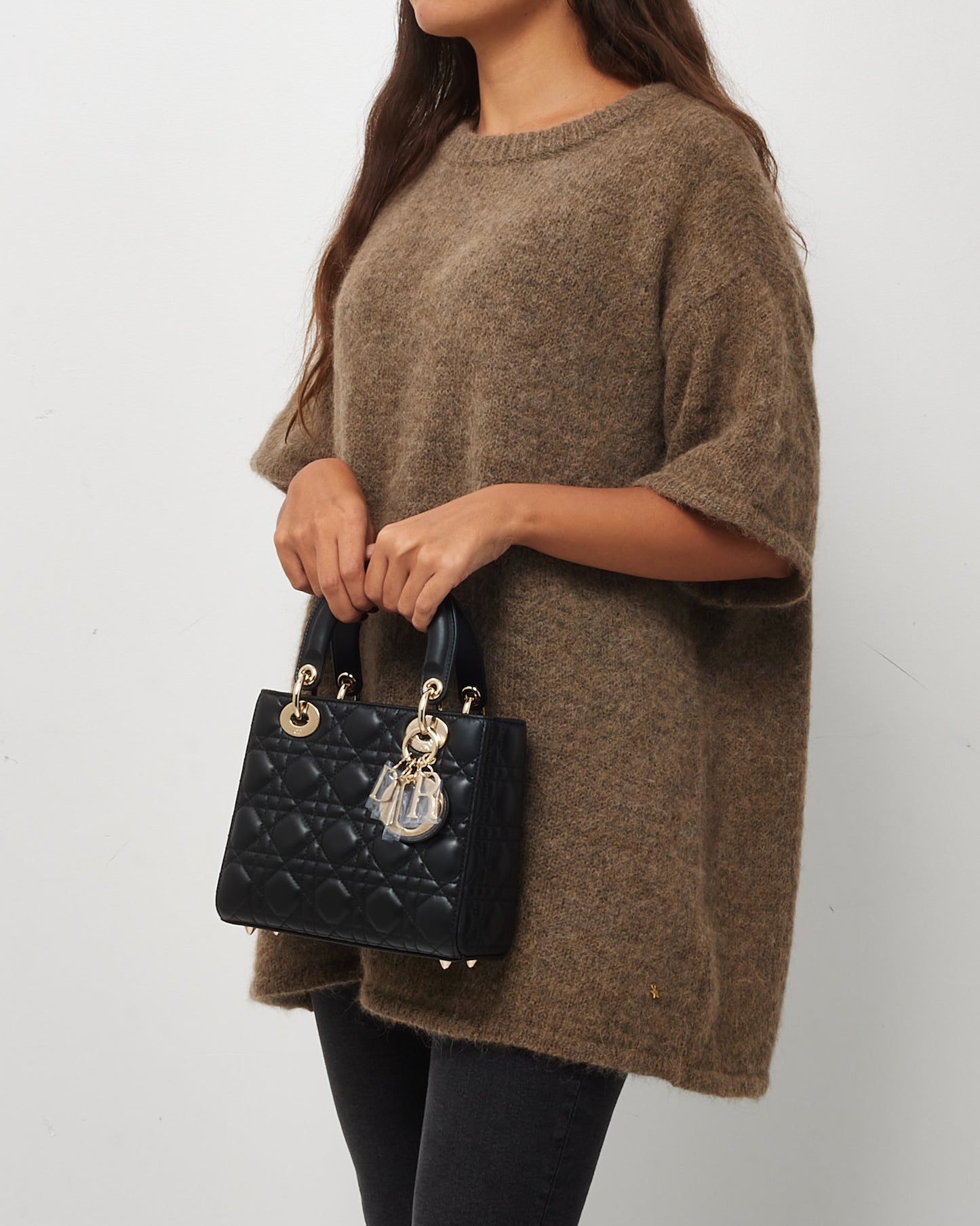 Dior Black Cannage Lambskin Leather My ABCDior Small Lady Dior Bag GHW