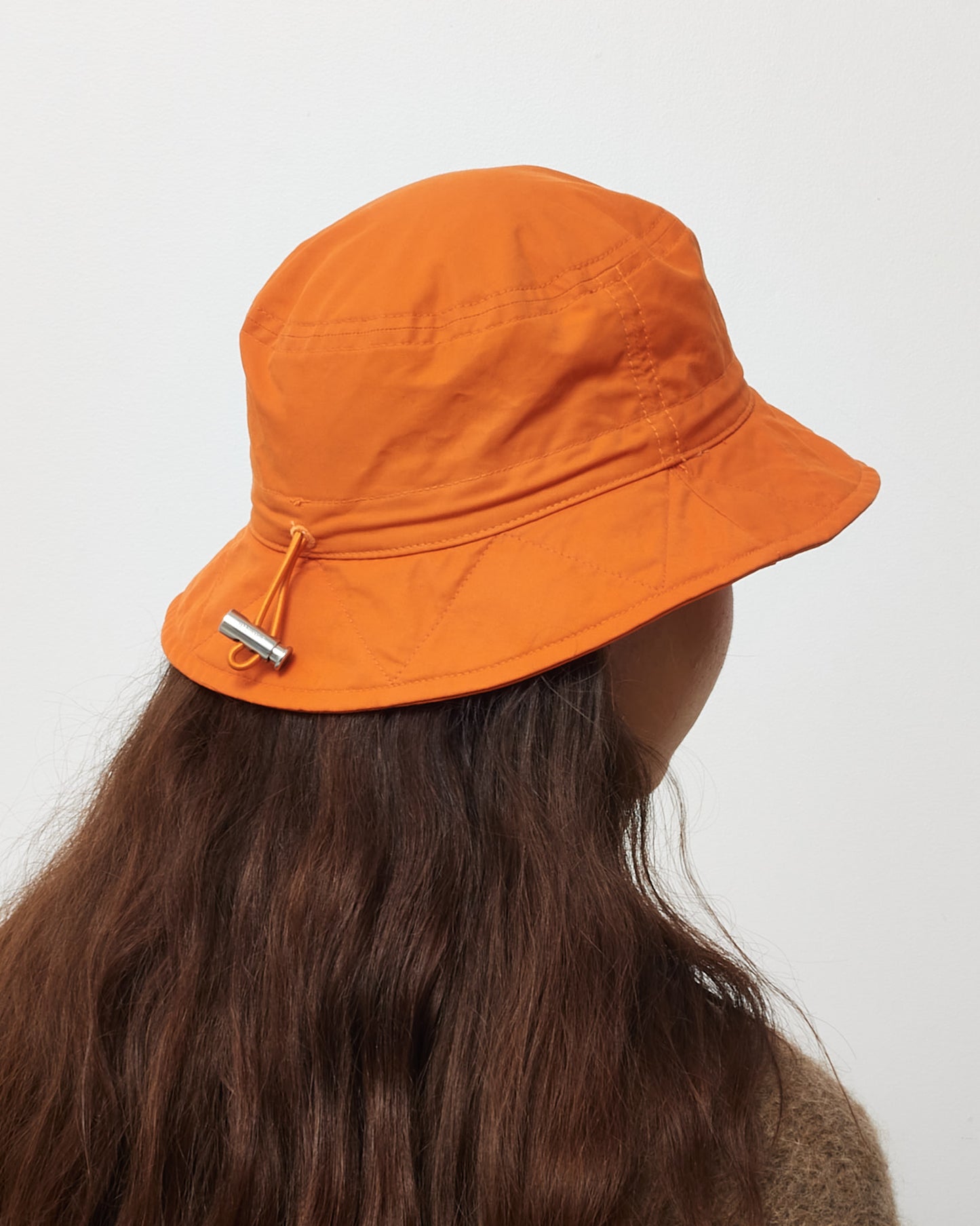 Jacquemus Orange Canvas Logo Le Bob Picchu Bucket Hat - 56/S
