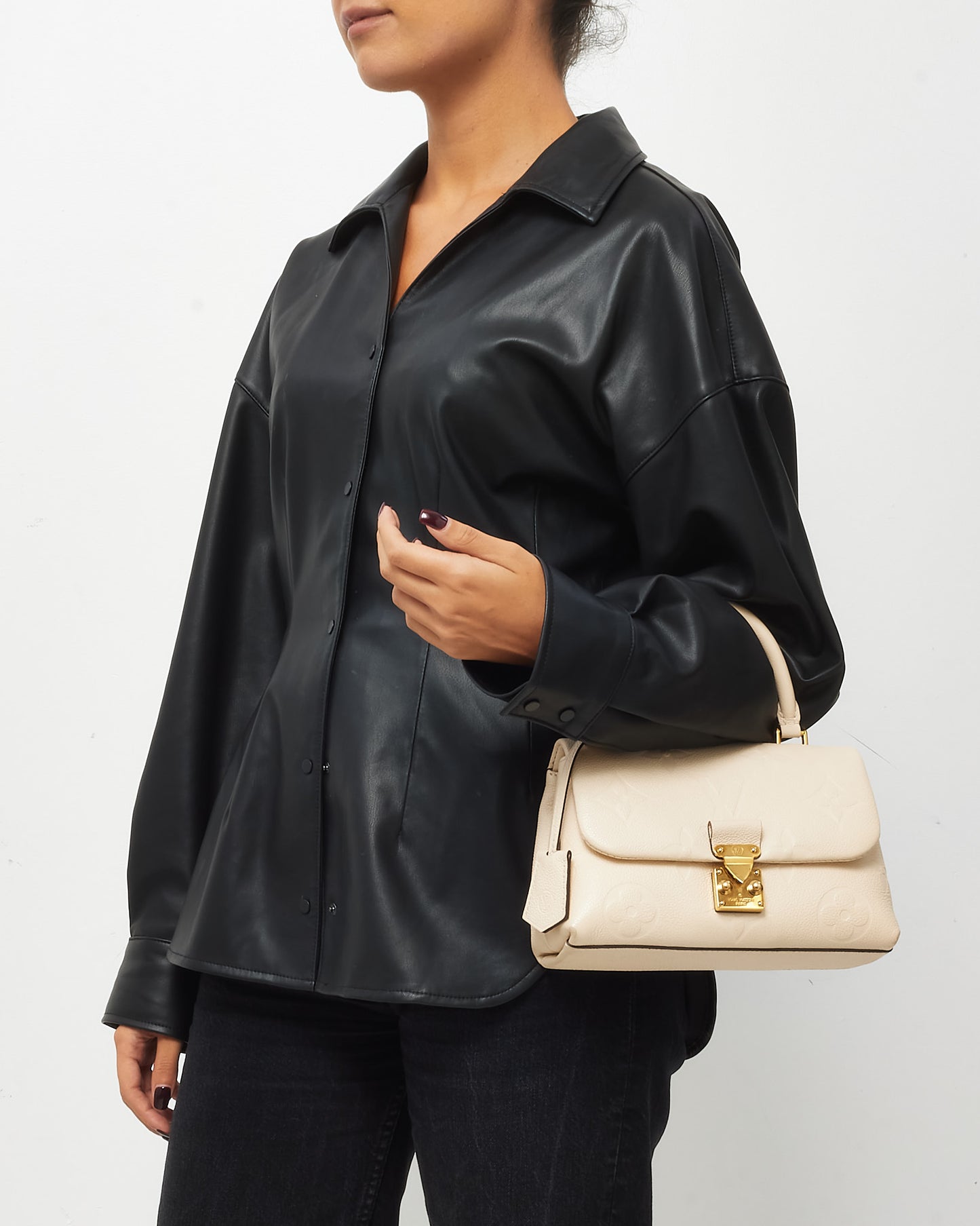 Louis Vuitton Cream Monogram Empreinte Leather Madeleine BB Bag