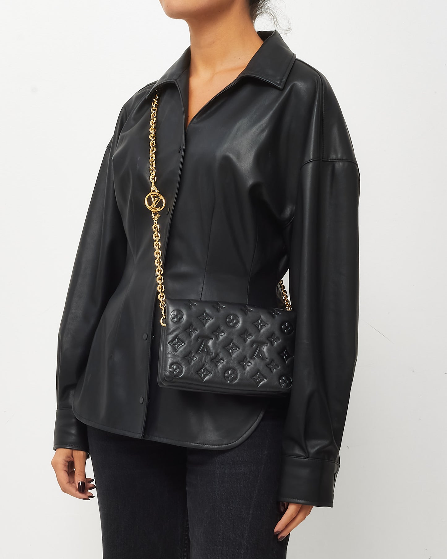 Louis Vuitton Monogram Lambskin Leather Pochette Coussin Crossbody Bag