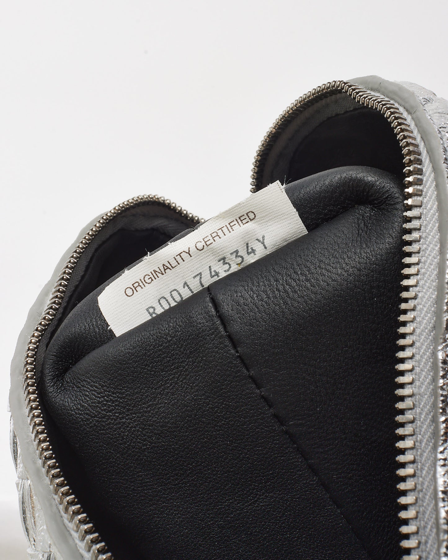 Bottega Veneta Metallic Silver Intrecciato Leather Mini Loop Camera Bag