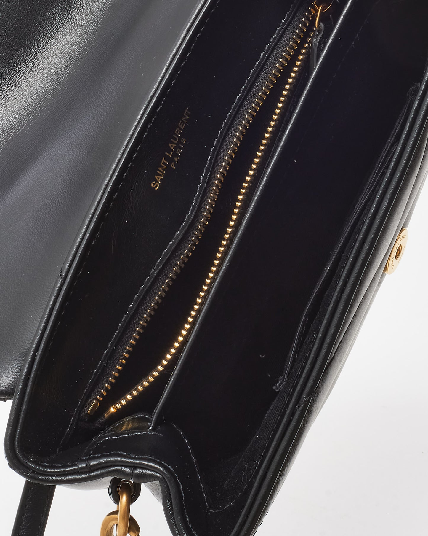 Saint Laurent Black Leather Toy LouLou Crossbody Bag GHW