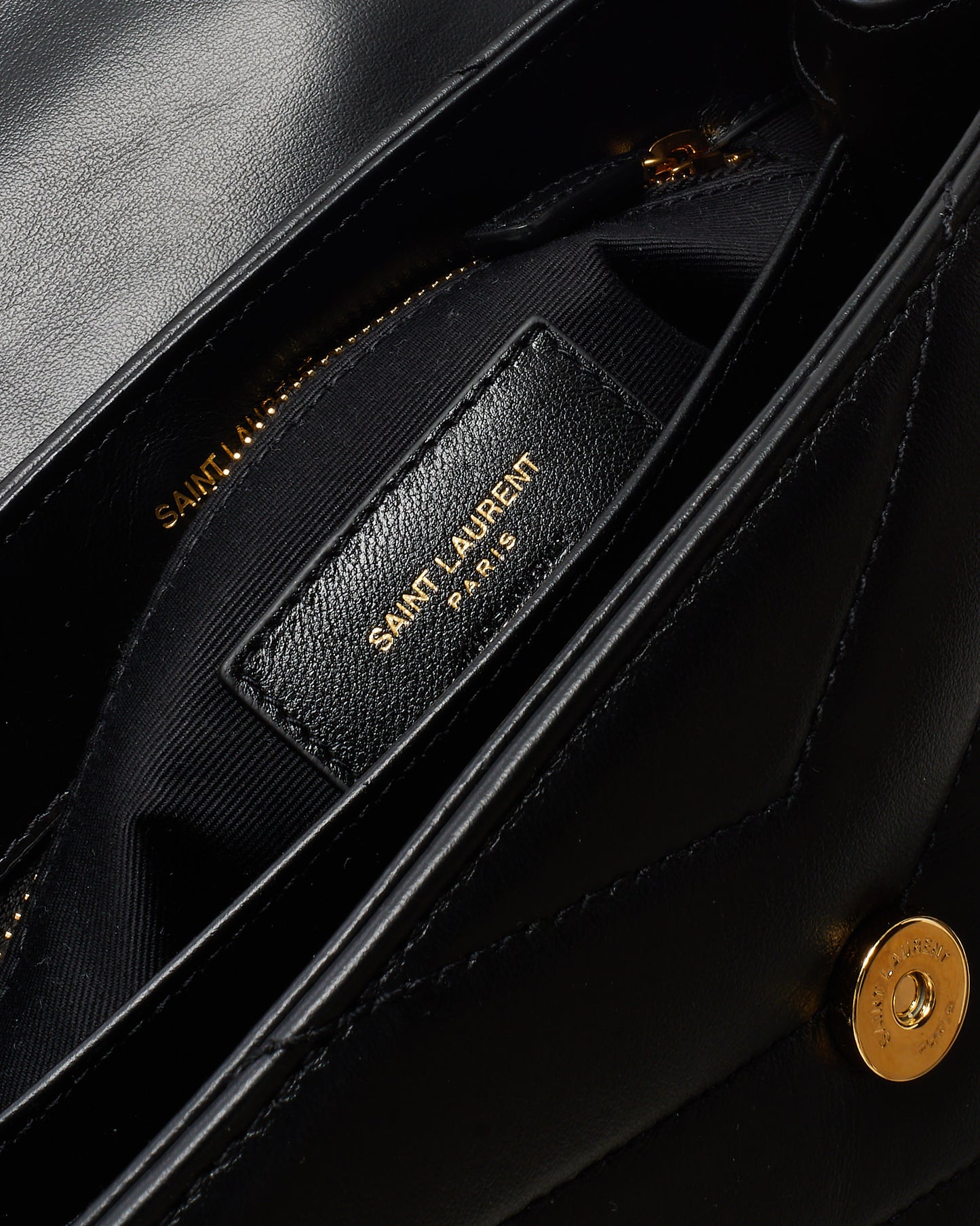 Saint Laurent Black Leather Toy LouLou Crossbody Bag GHW