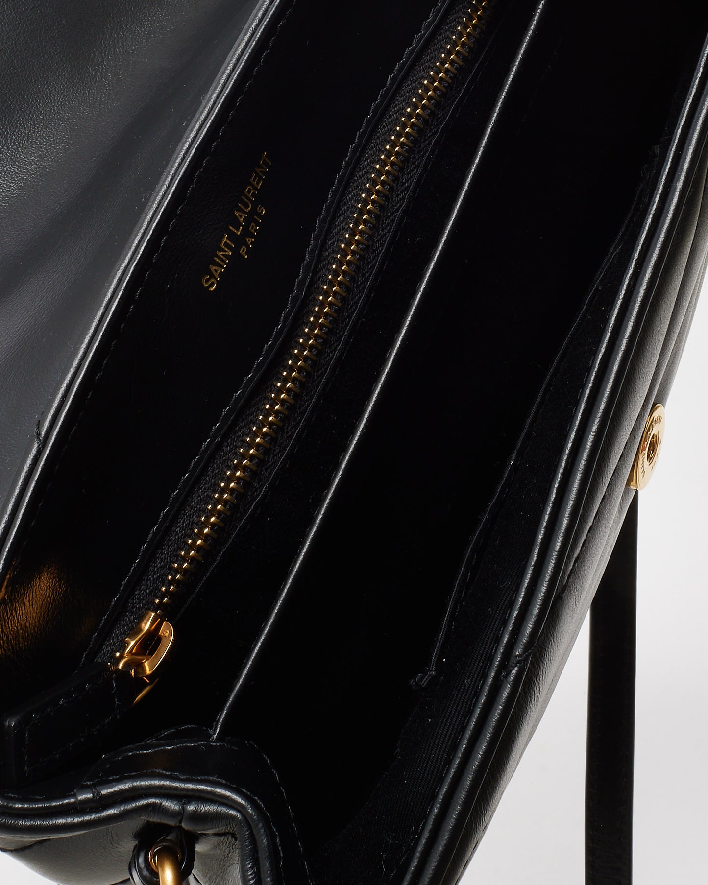 Saint Laurent Black Leather Toy LouLou Crossbody Bag GHW