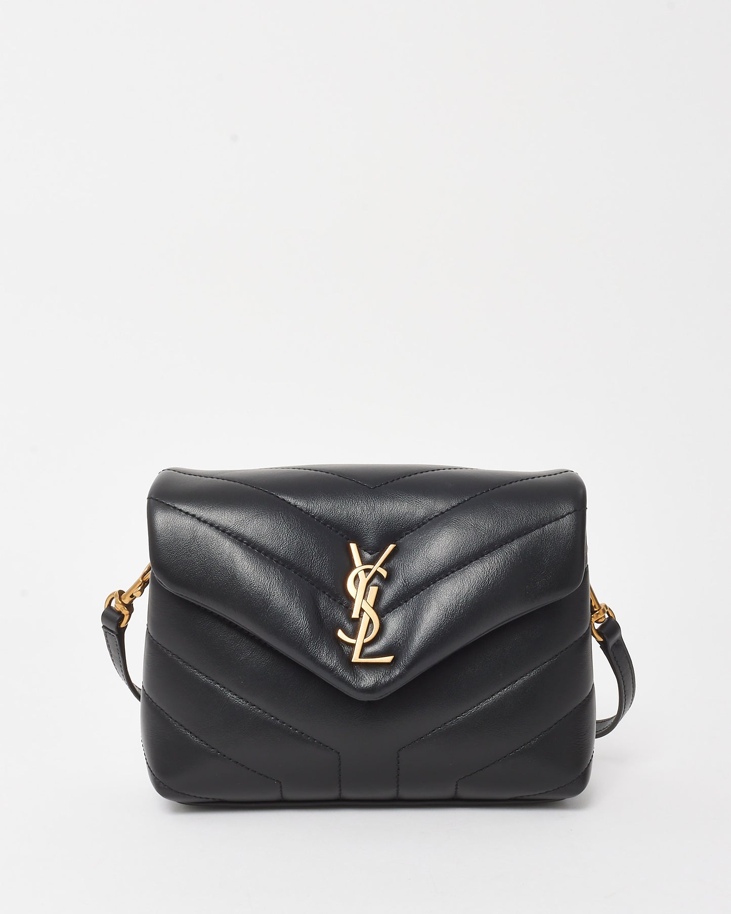 Saint Laurent Black Leather Toy LouLou Crossbody Bag GHW