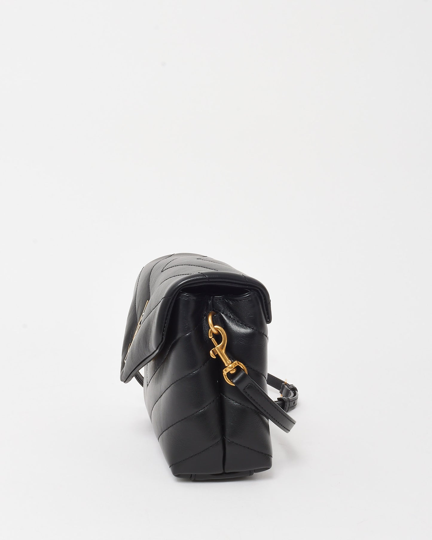 Saint Laurent Black Leather Toy LouLou Crossbody Bag GHW