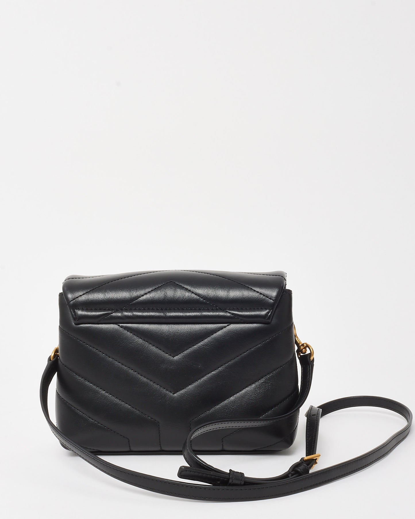 Saint Laurent Black Leather Toy LouLou Crossbody Bag GHW
