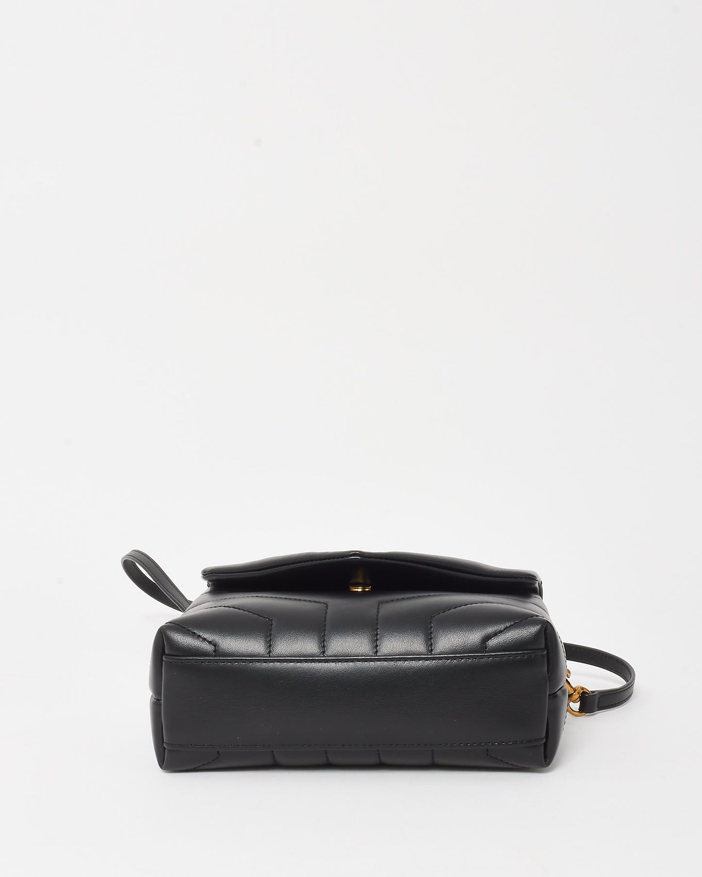 Saint Laurent Black Leather Toy LouLou Crossbody Bag GHW