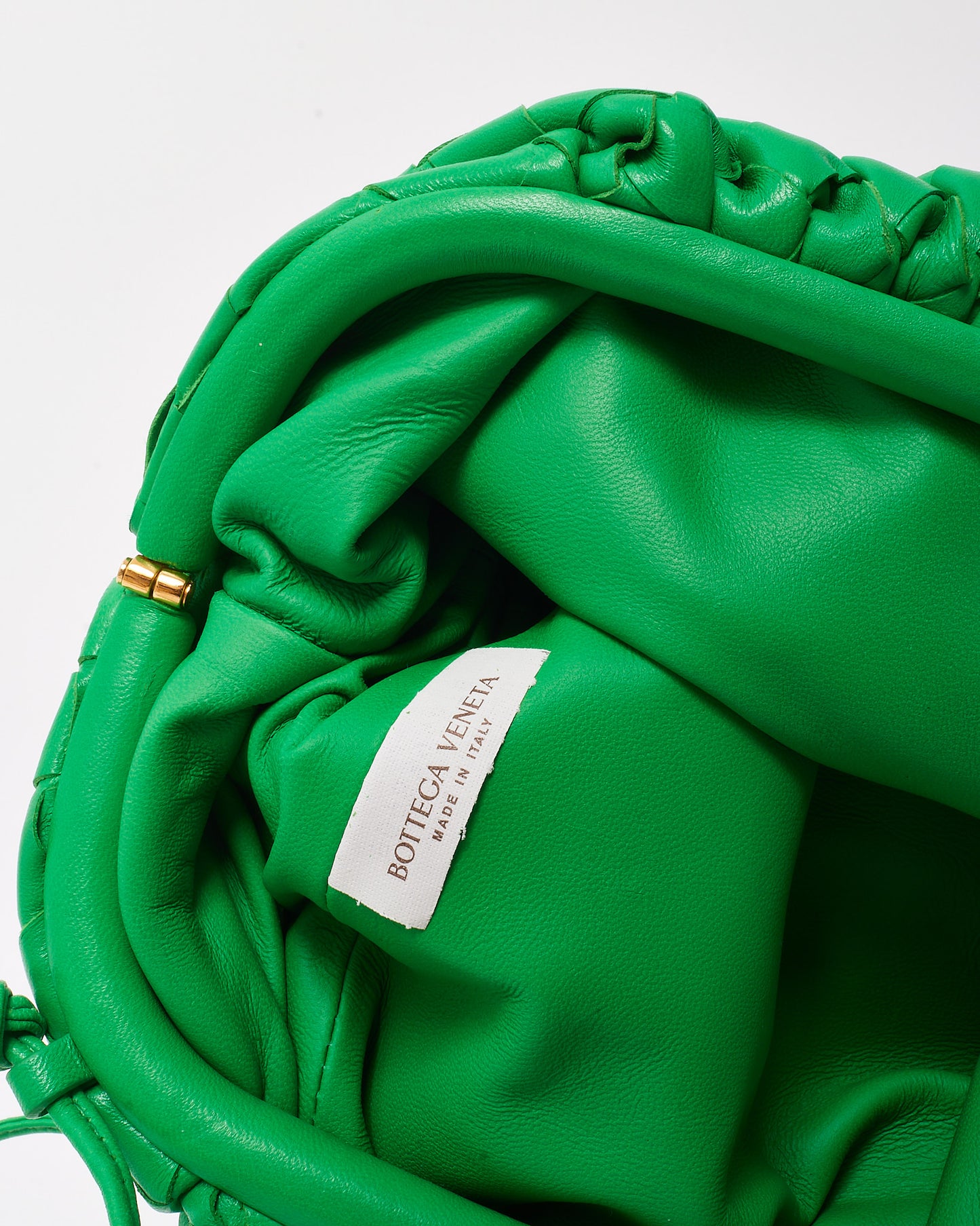 Bottega Veneta Parakeet Green Intrecciato Leather Mini Pouch