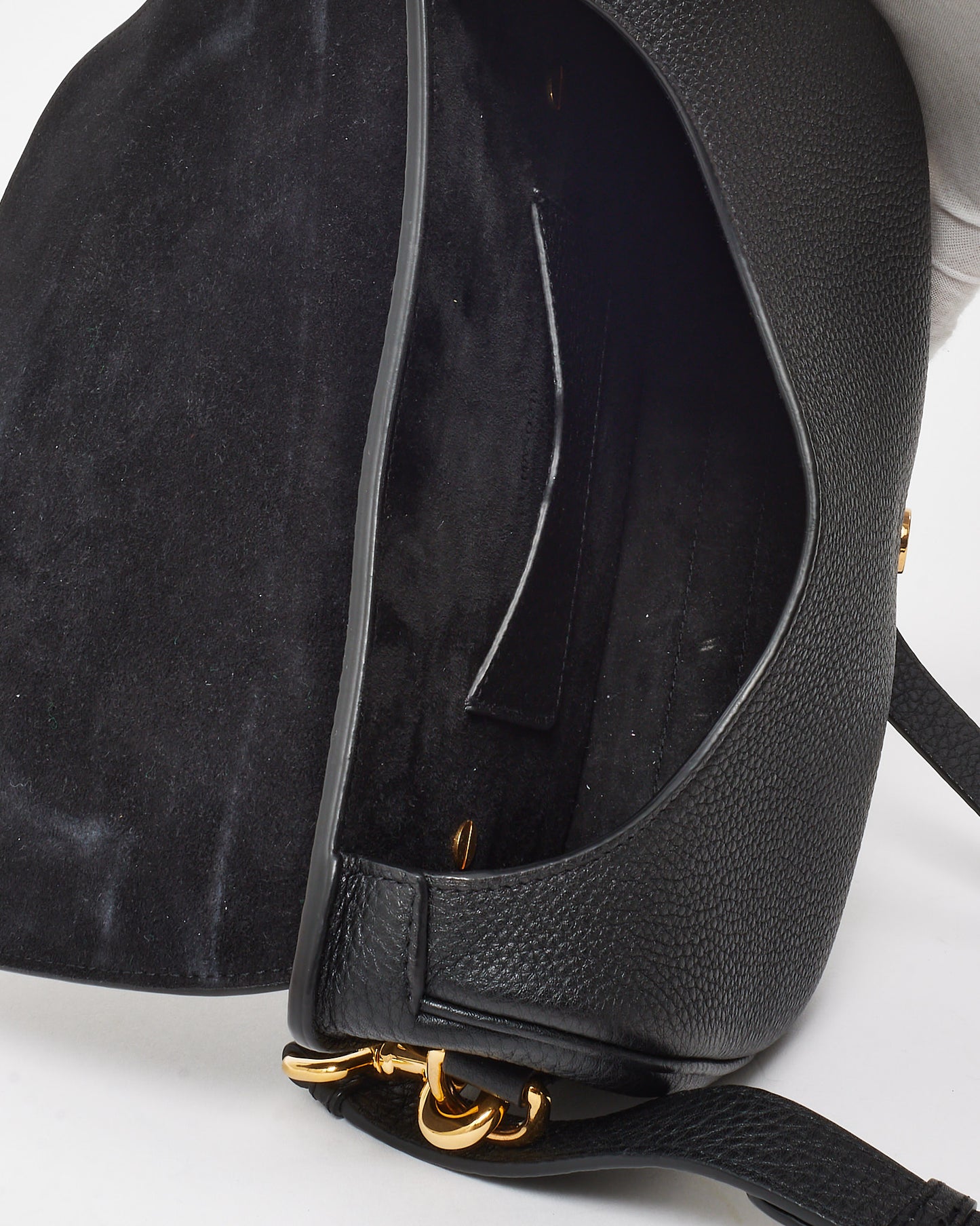 Dior Black Grained Leather Medium Bobby Bag