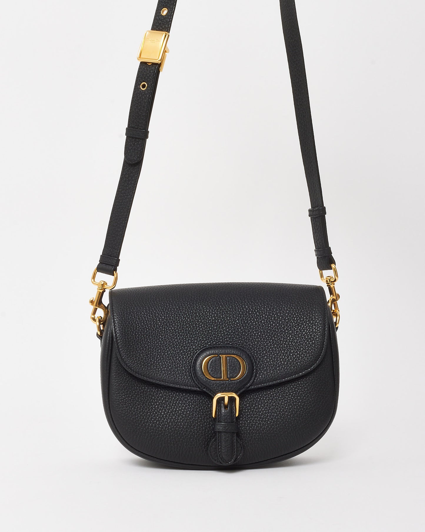 Dior Black Grained Leather Medium Bobby Bag