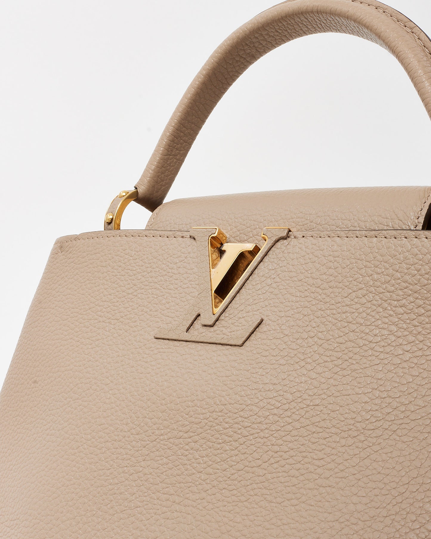 Louis Vuitton Beige Taurillon Leather Capucines MM Bag