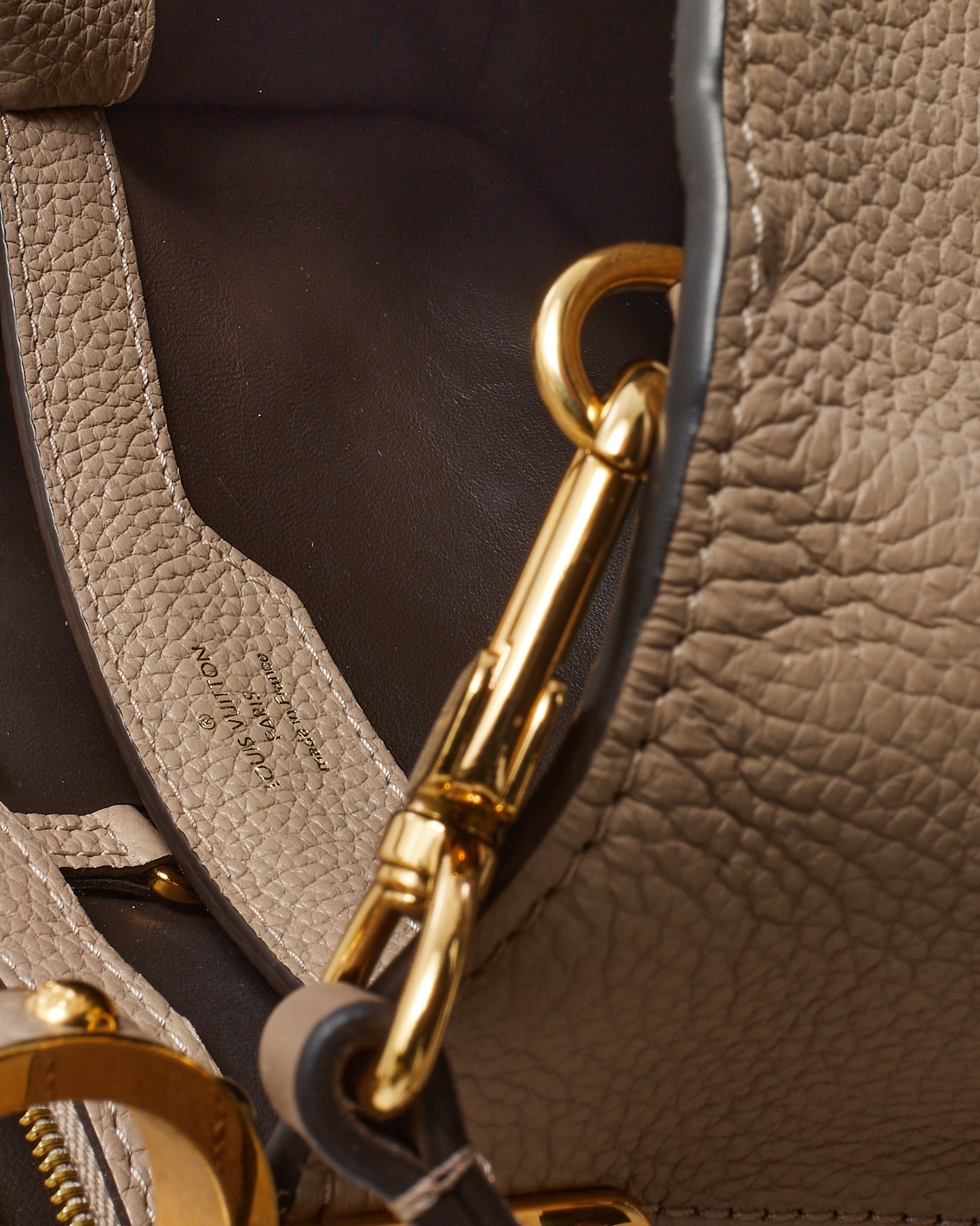 Louis Vuitton Beige Taurillon Leather Capucines MM Bag