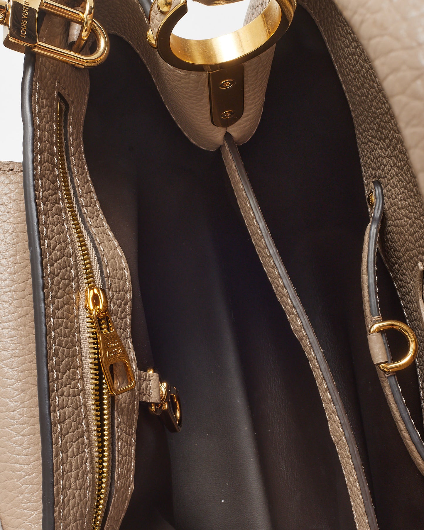 Louis Vuitton Beige Taurillon Leather Capucines MM Bag