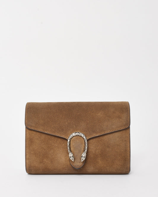 Gucci Brown Suede Dionysus WOC Wallet on Chain Crossbody Bag