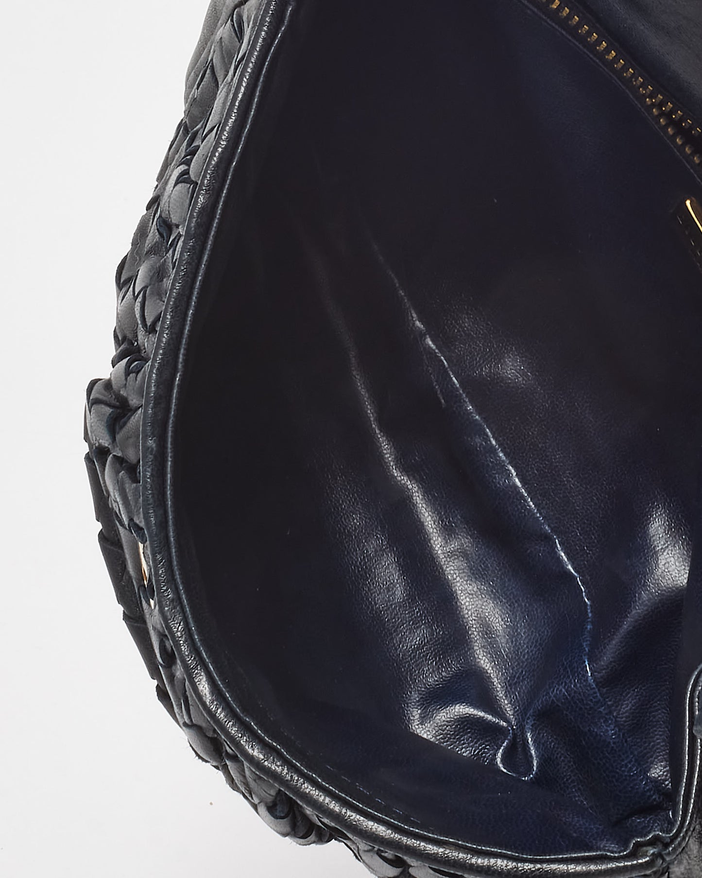 Bottega Veneta Vintage Black Intrecciato Leather Crossbody Bag