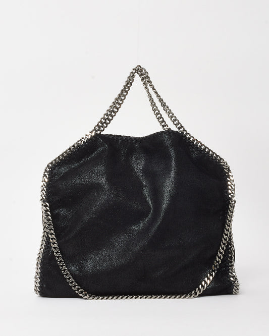 Stella McCartney Black Vegan Leather Falabella Fold Over Shoulder Bag